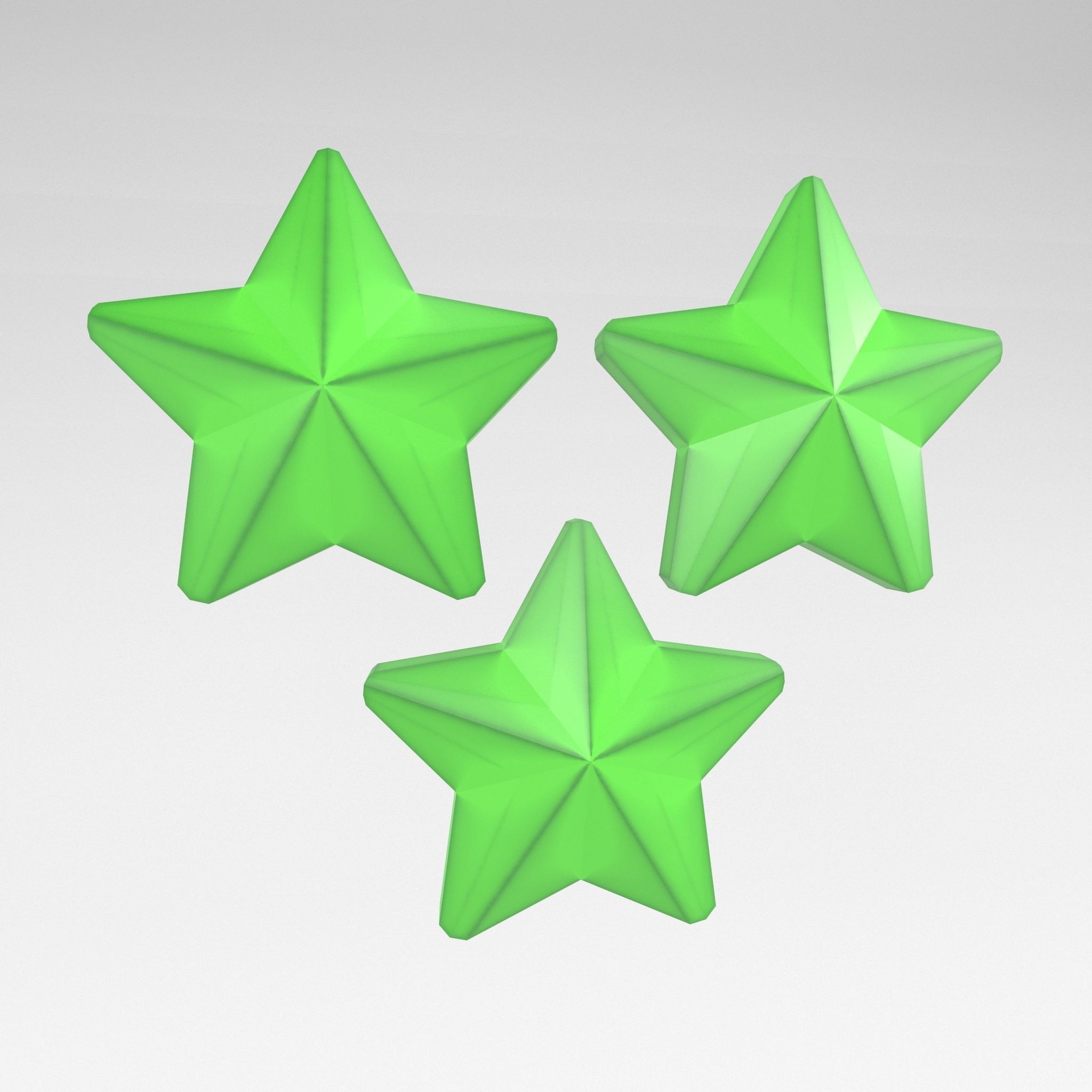 Three Star Pack Low-poly 3D model_1