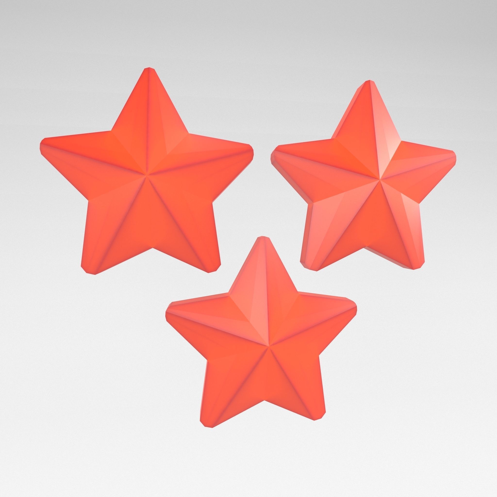 Three Star Pack Low-poly 3D model_17