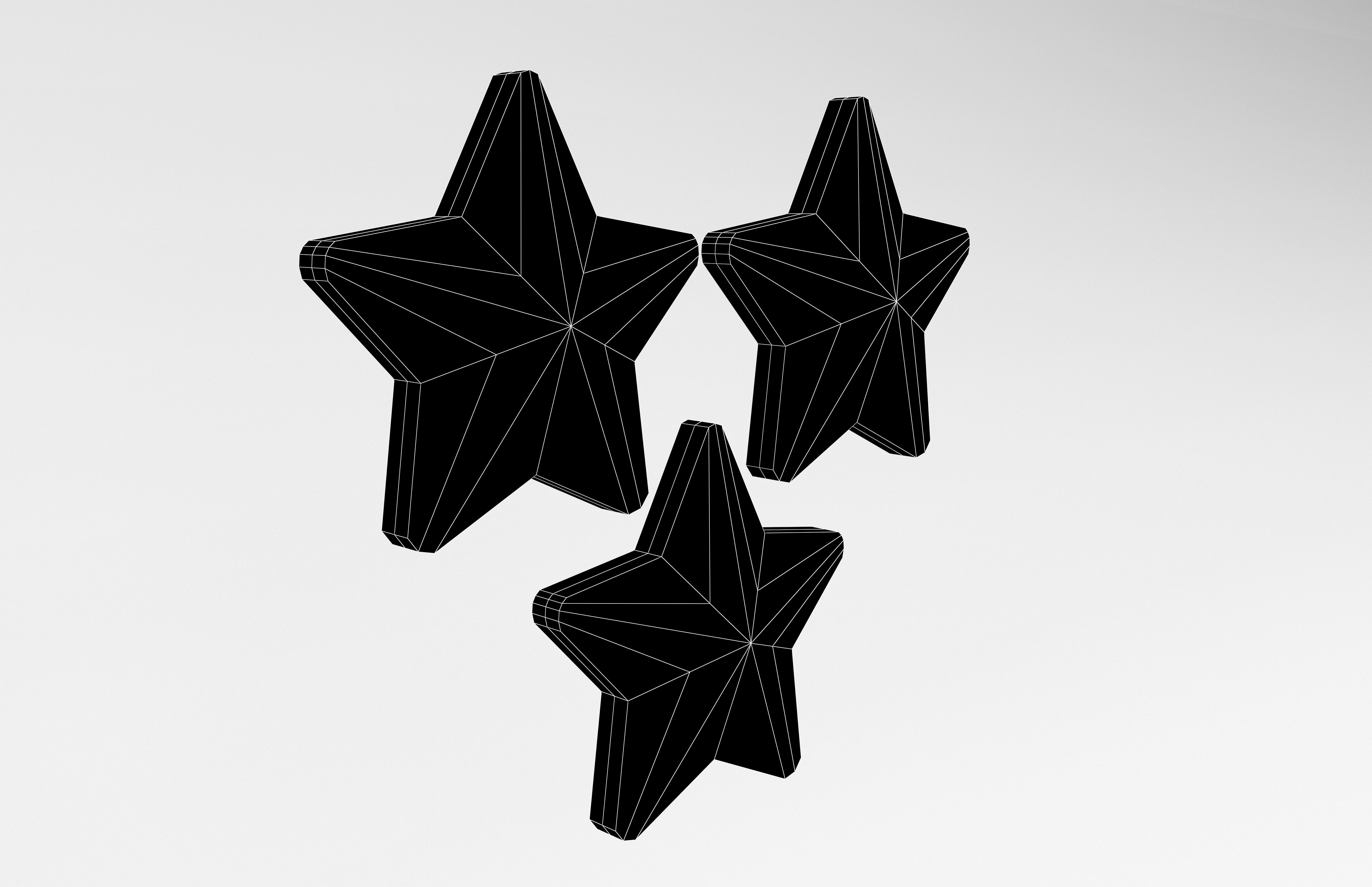 Three Star Pack Low-poly 3D model_6