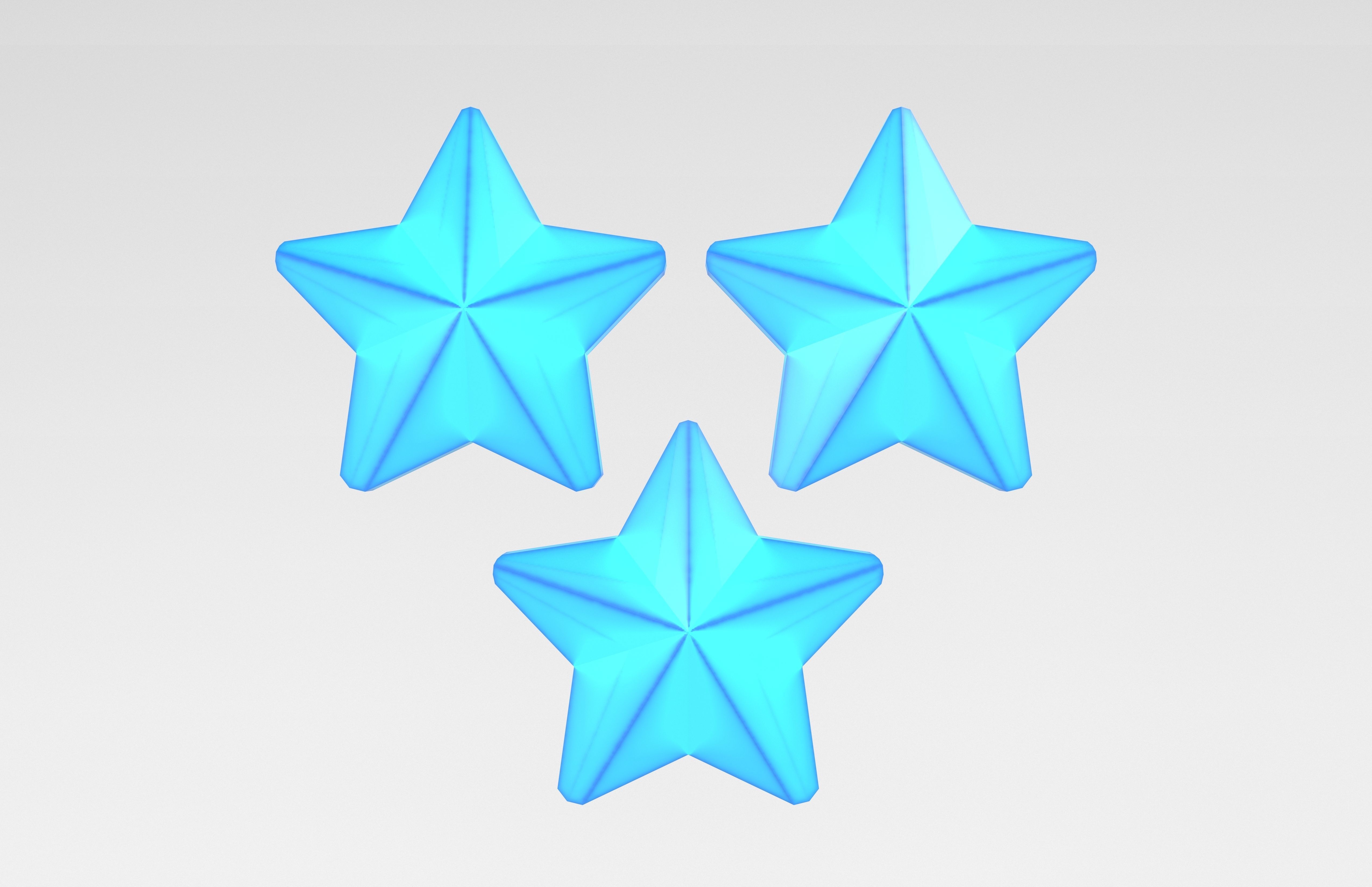Three Star Pack Low-poly 3D model_14