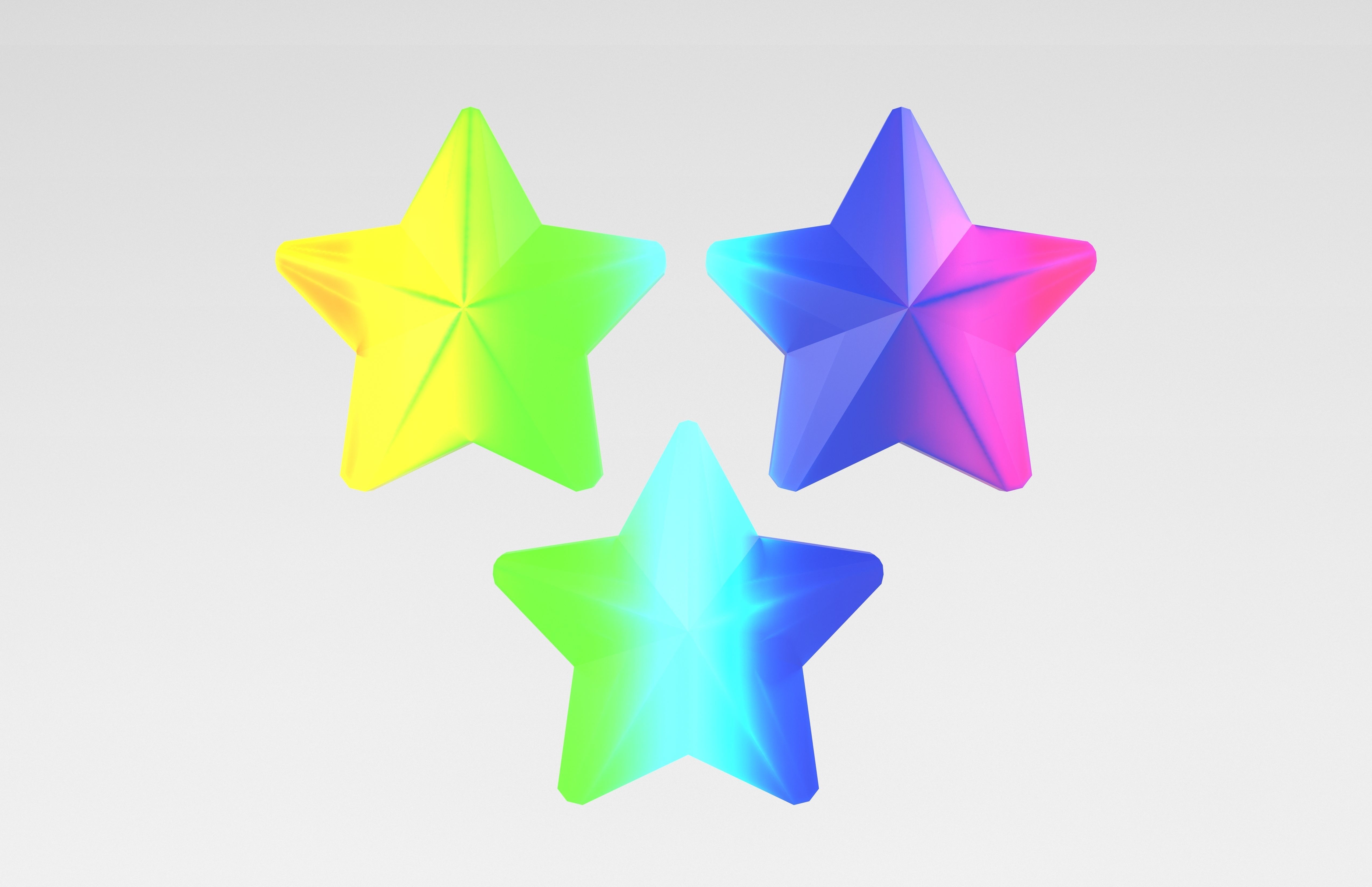 Three Star Pack Low-poly 3D model_28