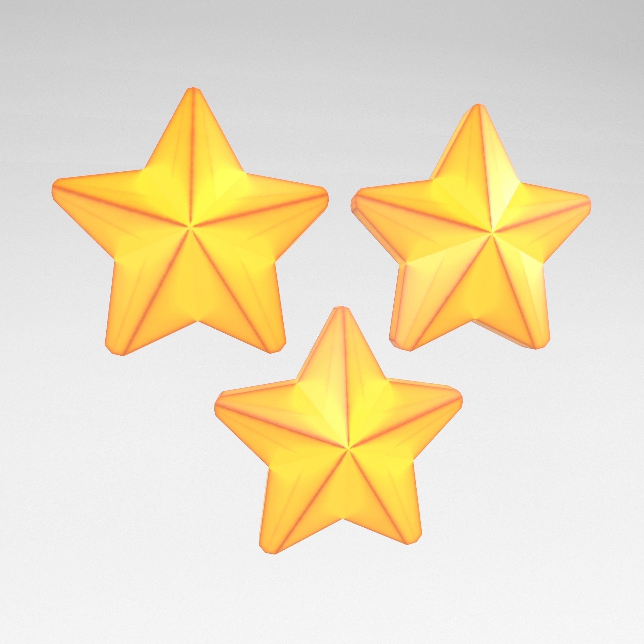 Three Star Pack Low-poly 3D model_10