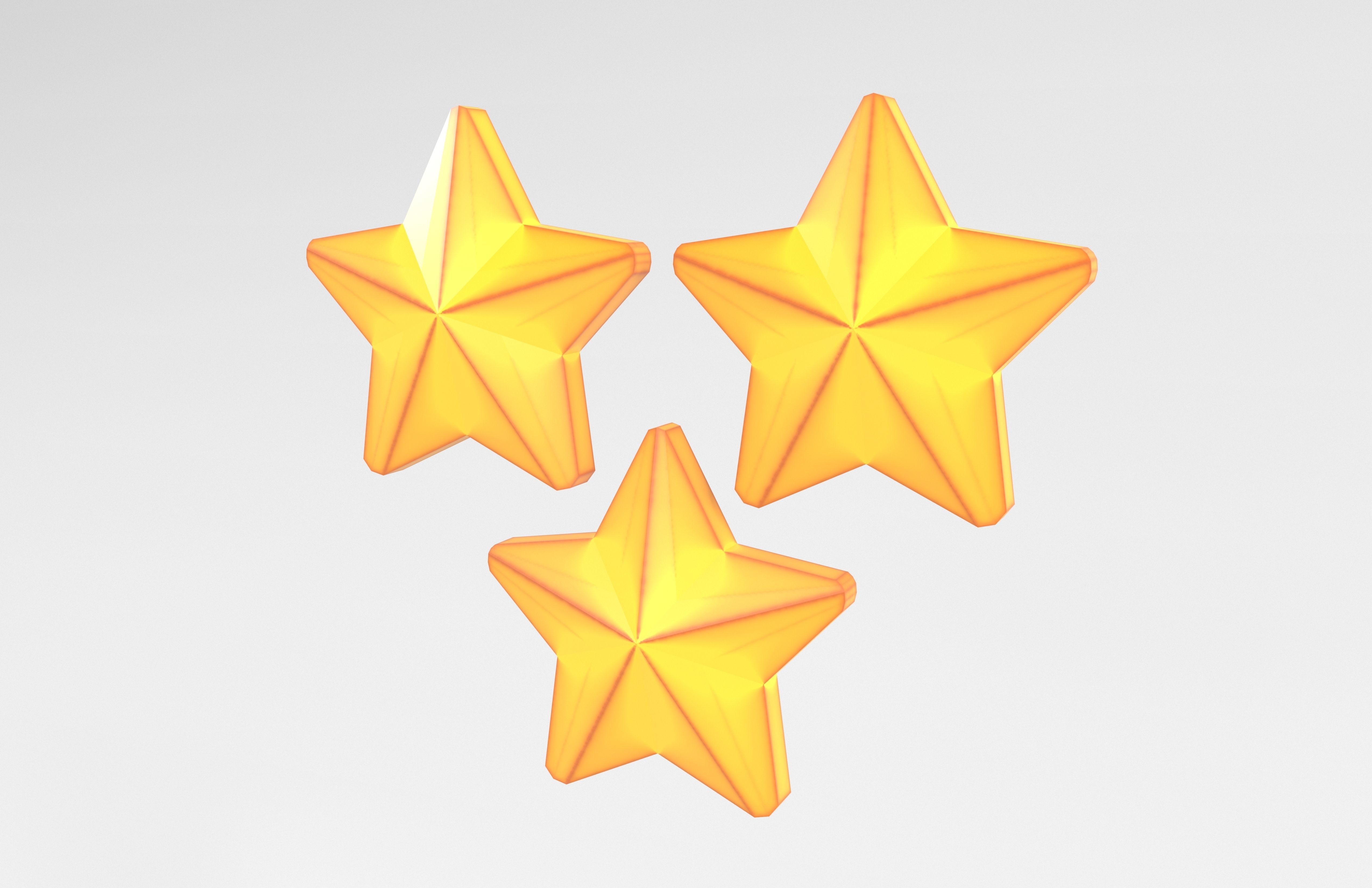 Three Star Pack Low-poly 3D model_9