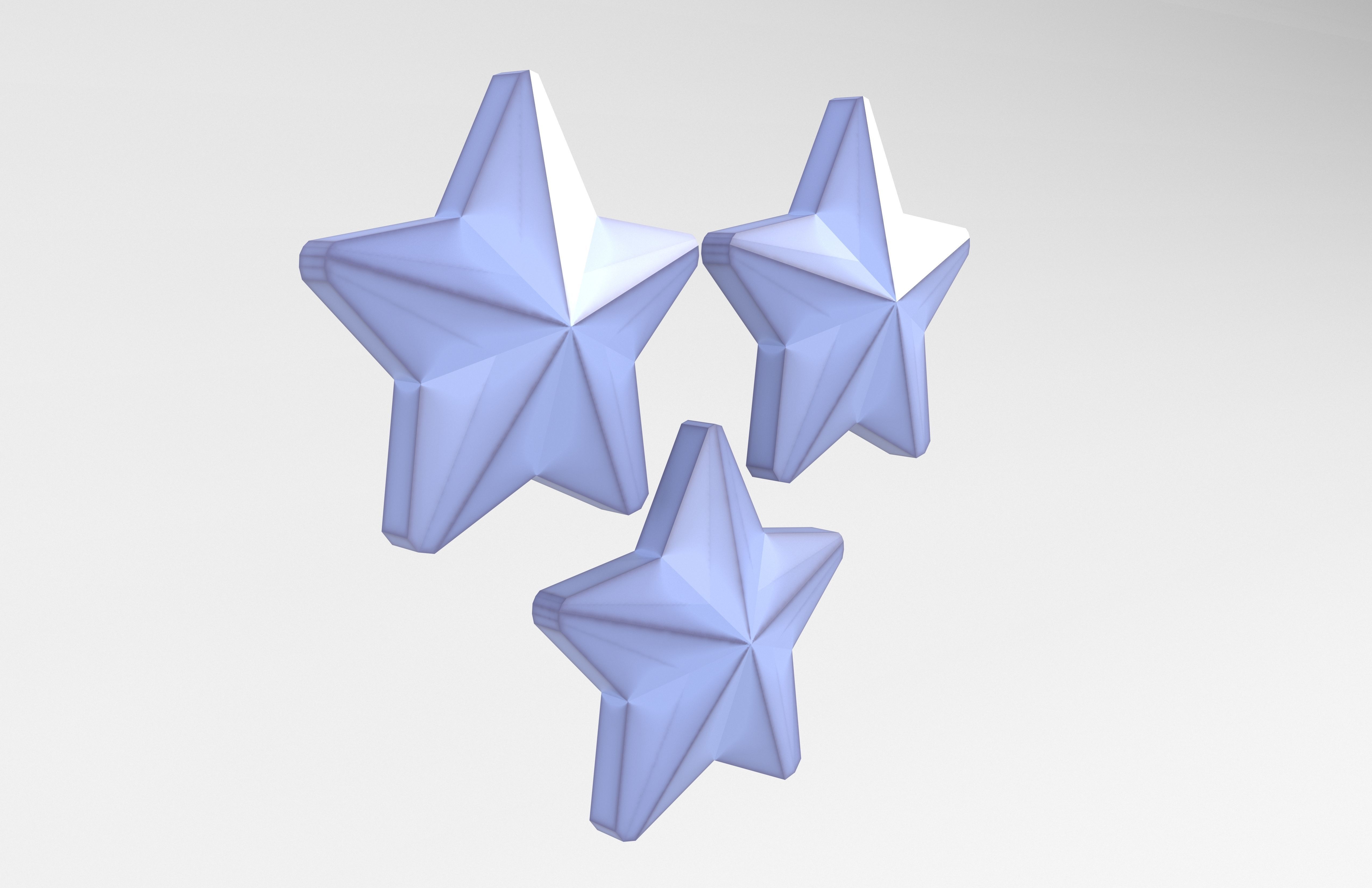 Three Star Pack Low-poly 3D model_24