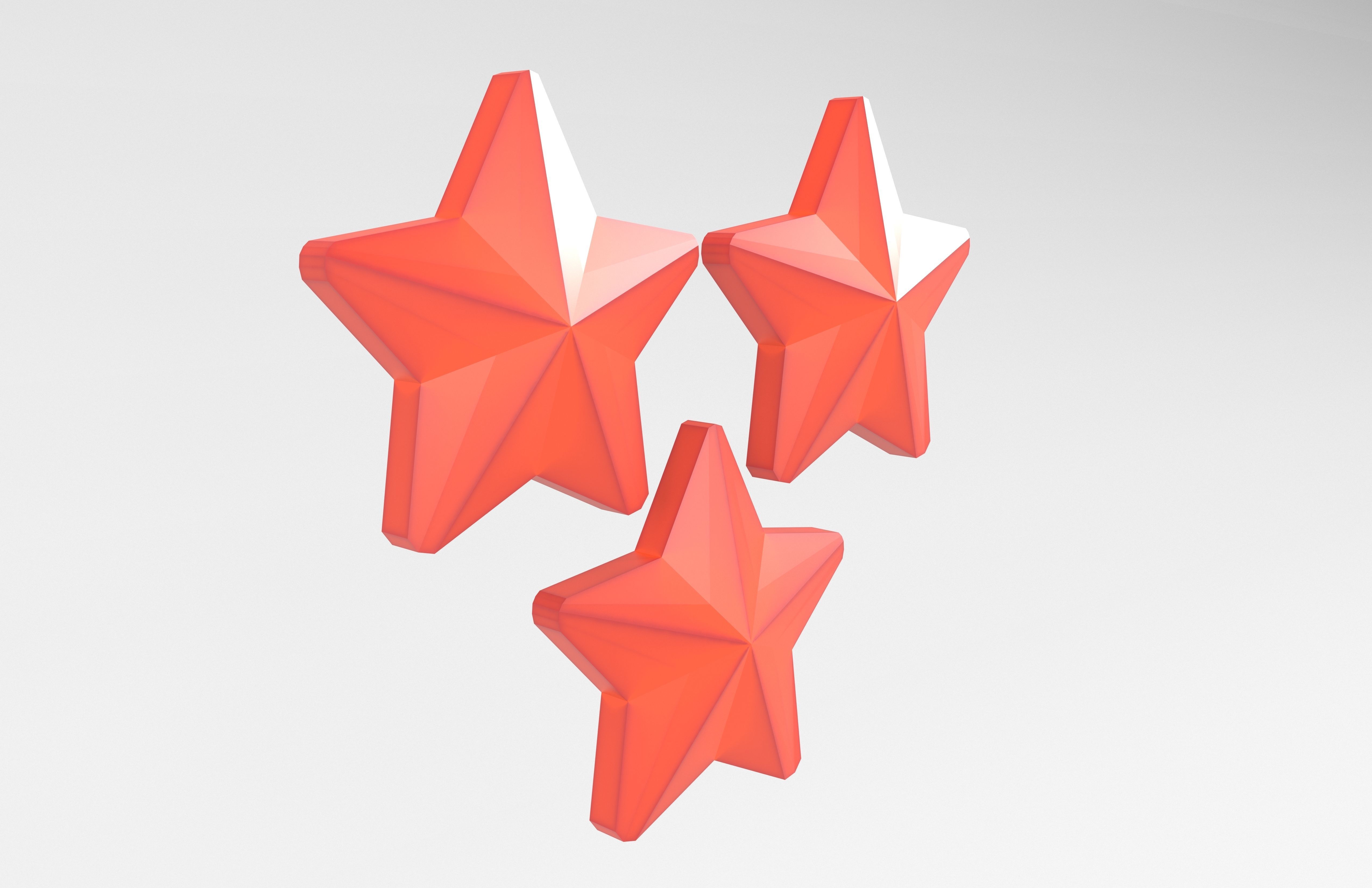 Three Star Pack Low-poly 3D model_20
