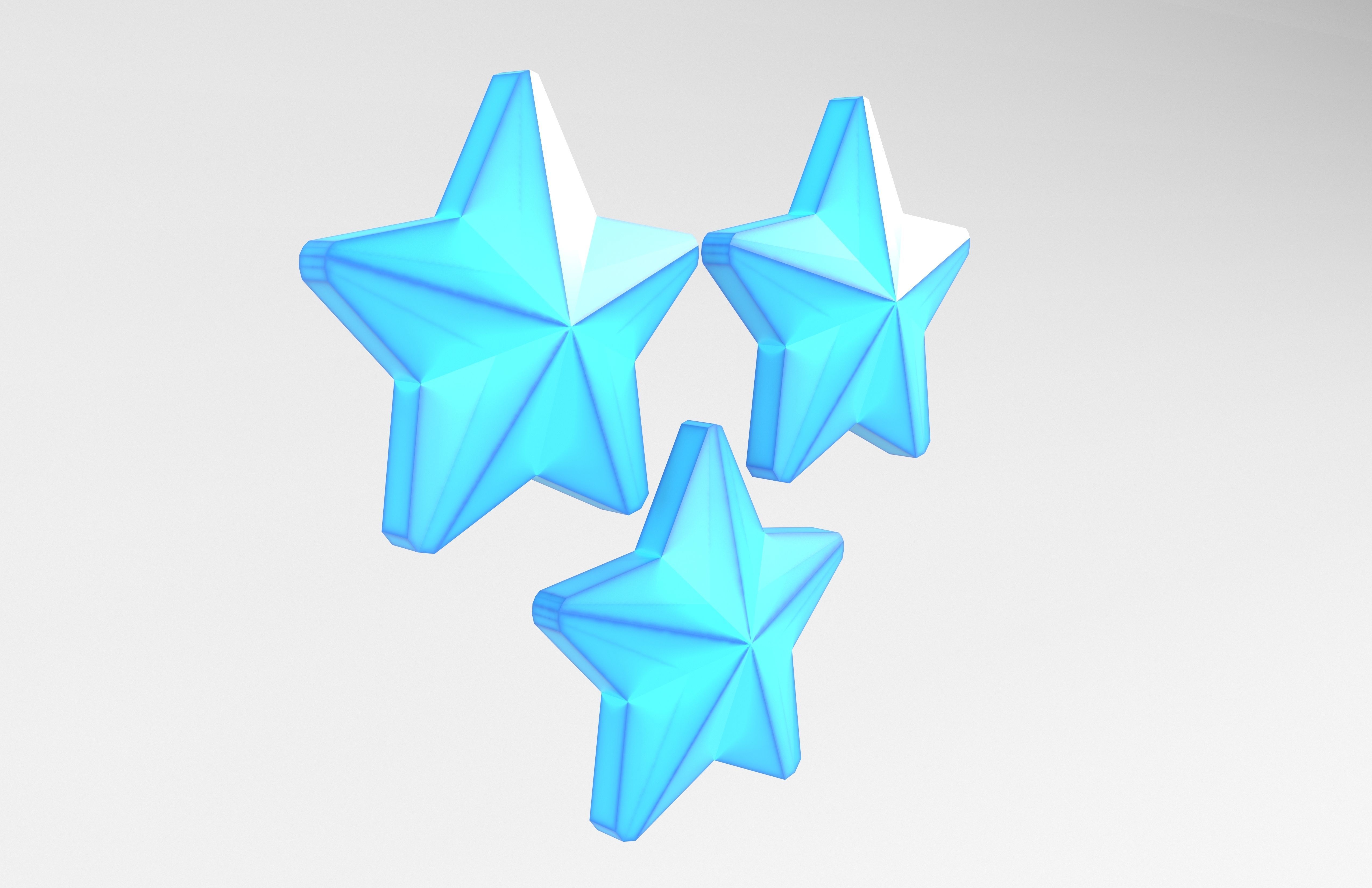 Three Star Pack Low-poly 3D model_16