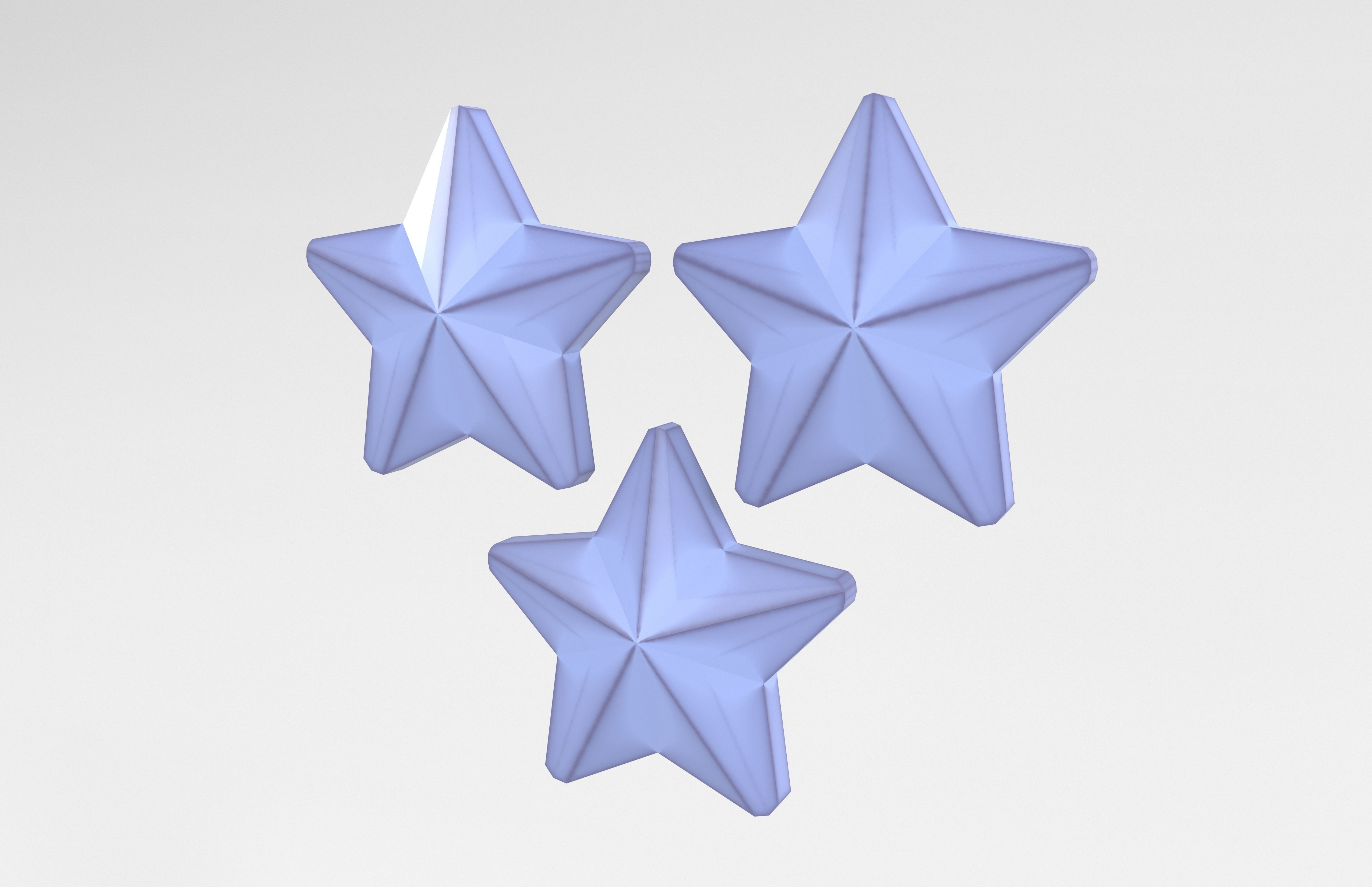 Three Star Pack Low-poly 3D model_23