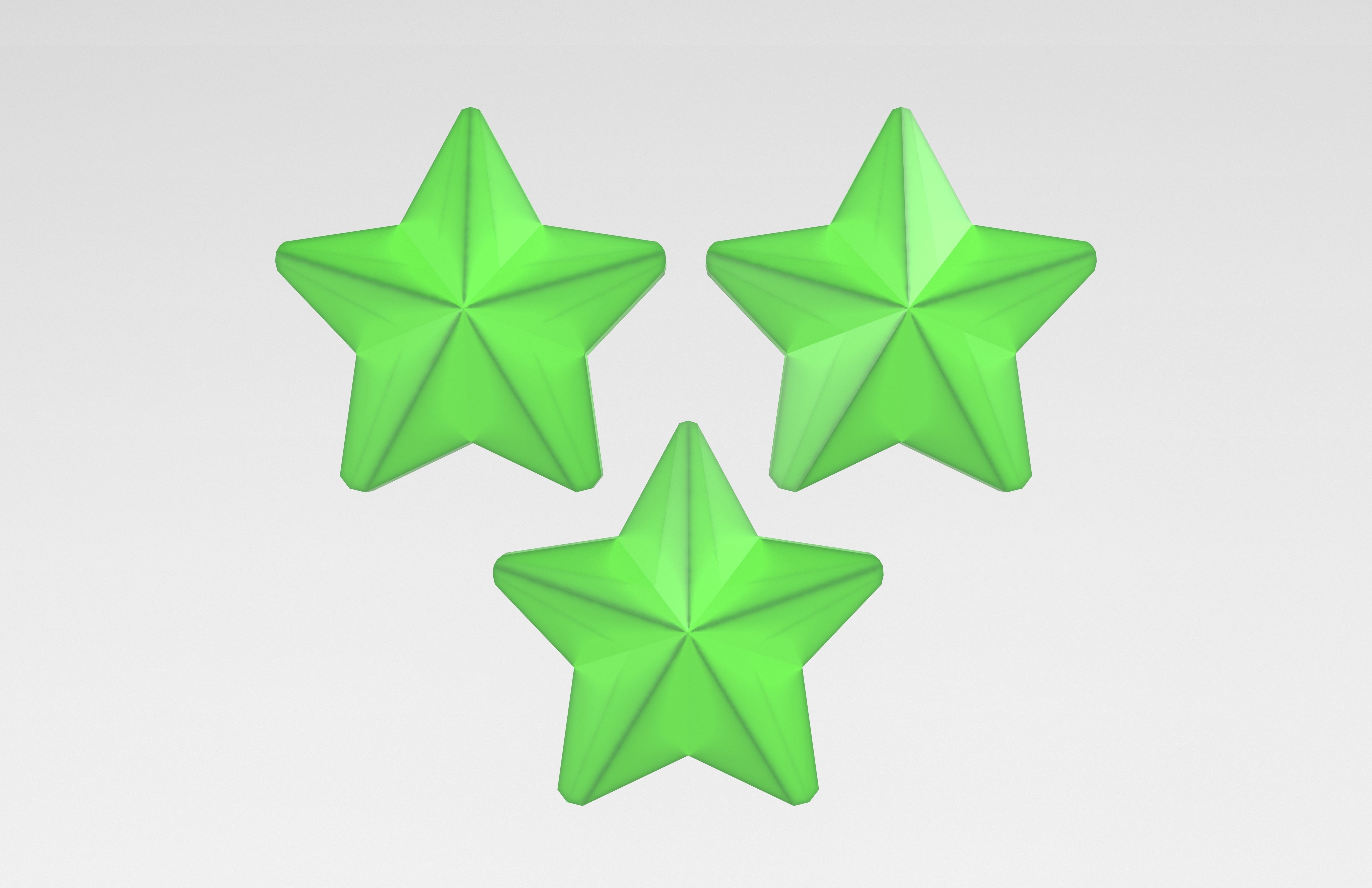 Three Star Pack Low-poly 3D model_7