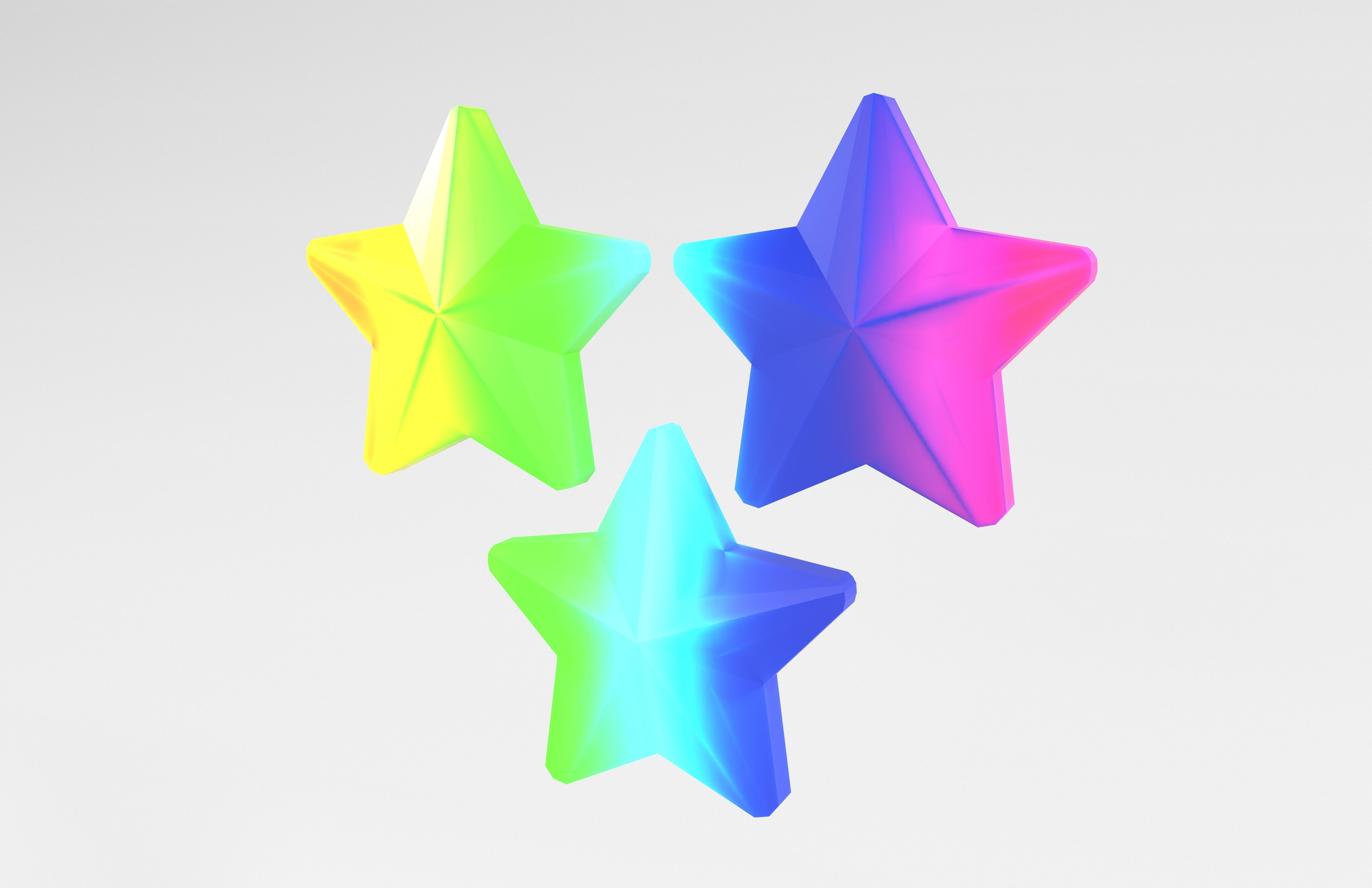 Three Star Pack Low-poly 3D model_25
