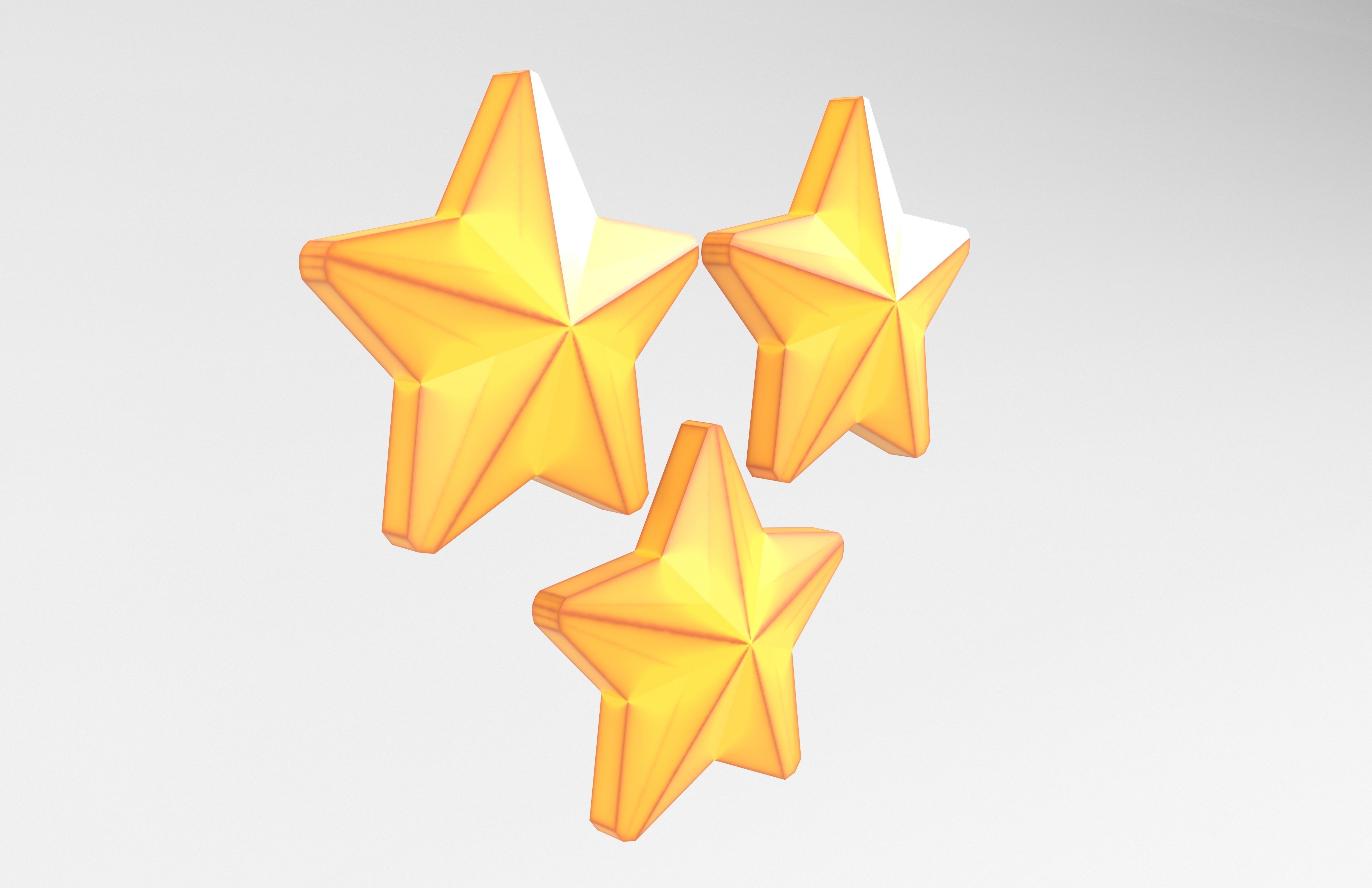 Three Star Pack Low-poly 3D model_12