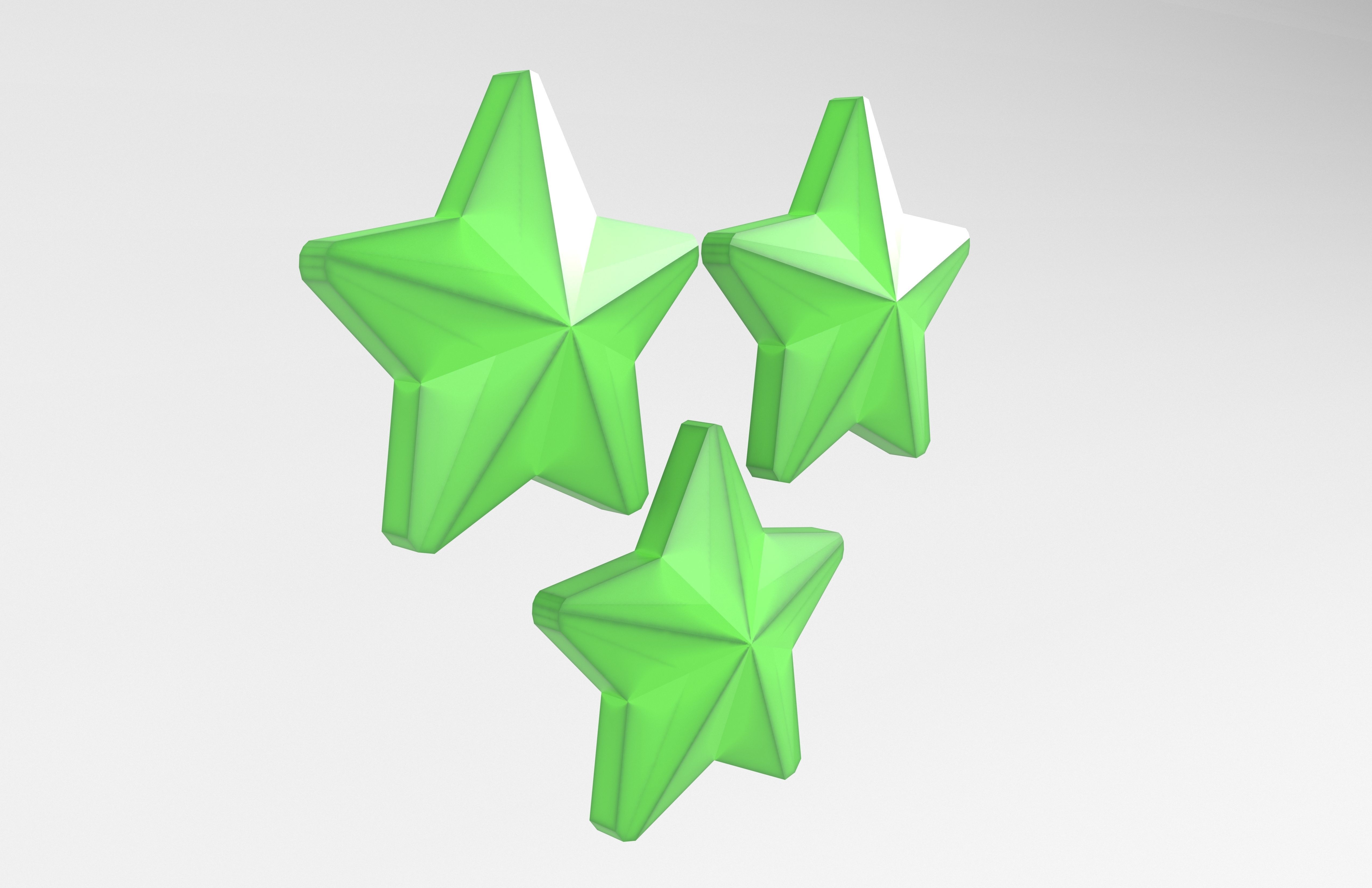 Three Star Pack Low-poly 3D model_2