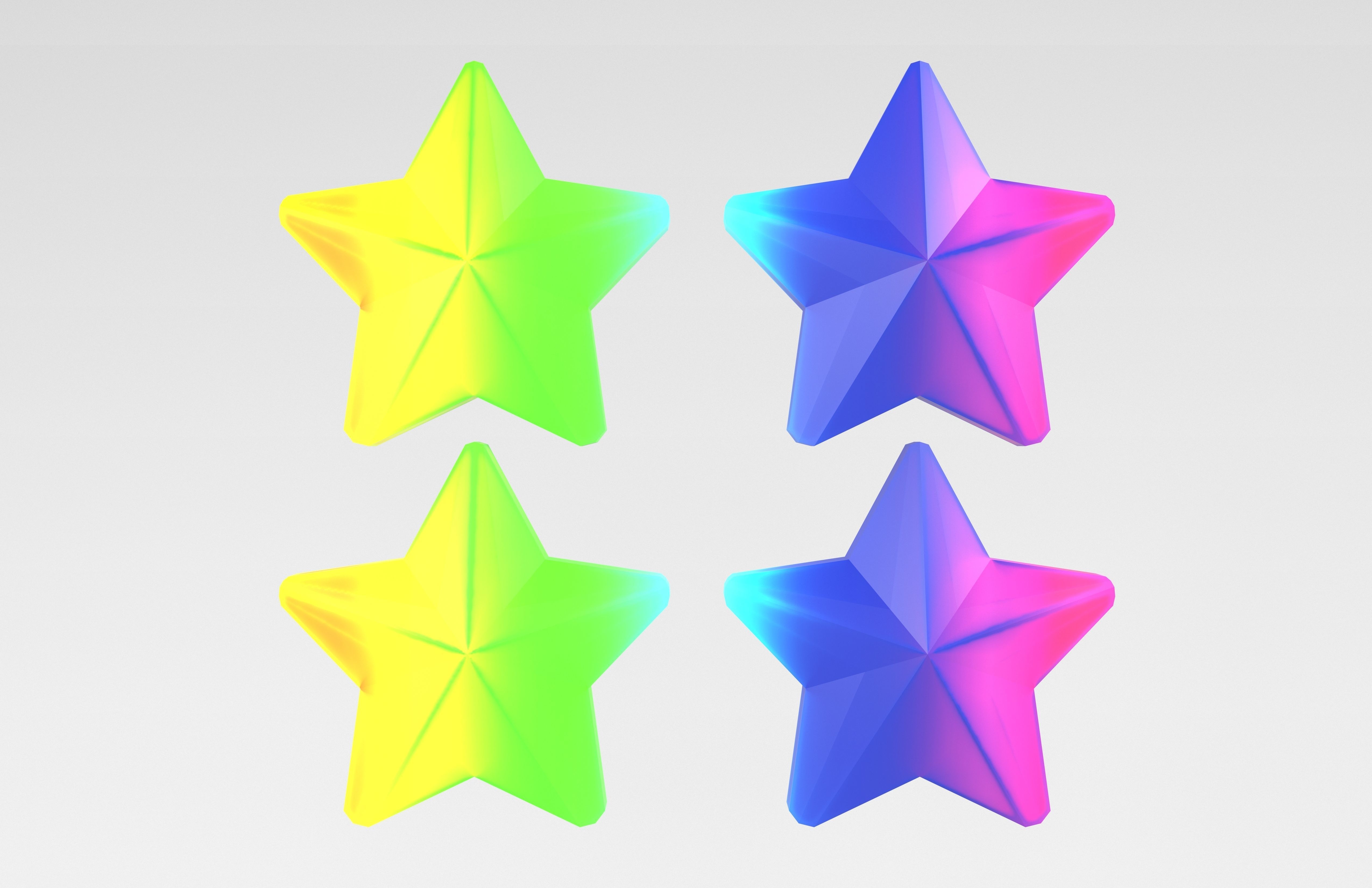 Four Star Pack Low-poly 3D model_27