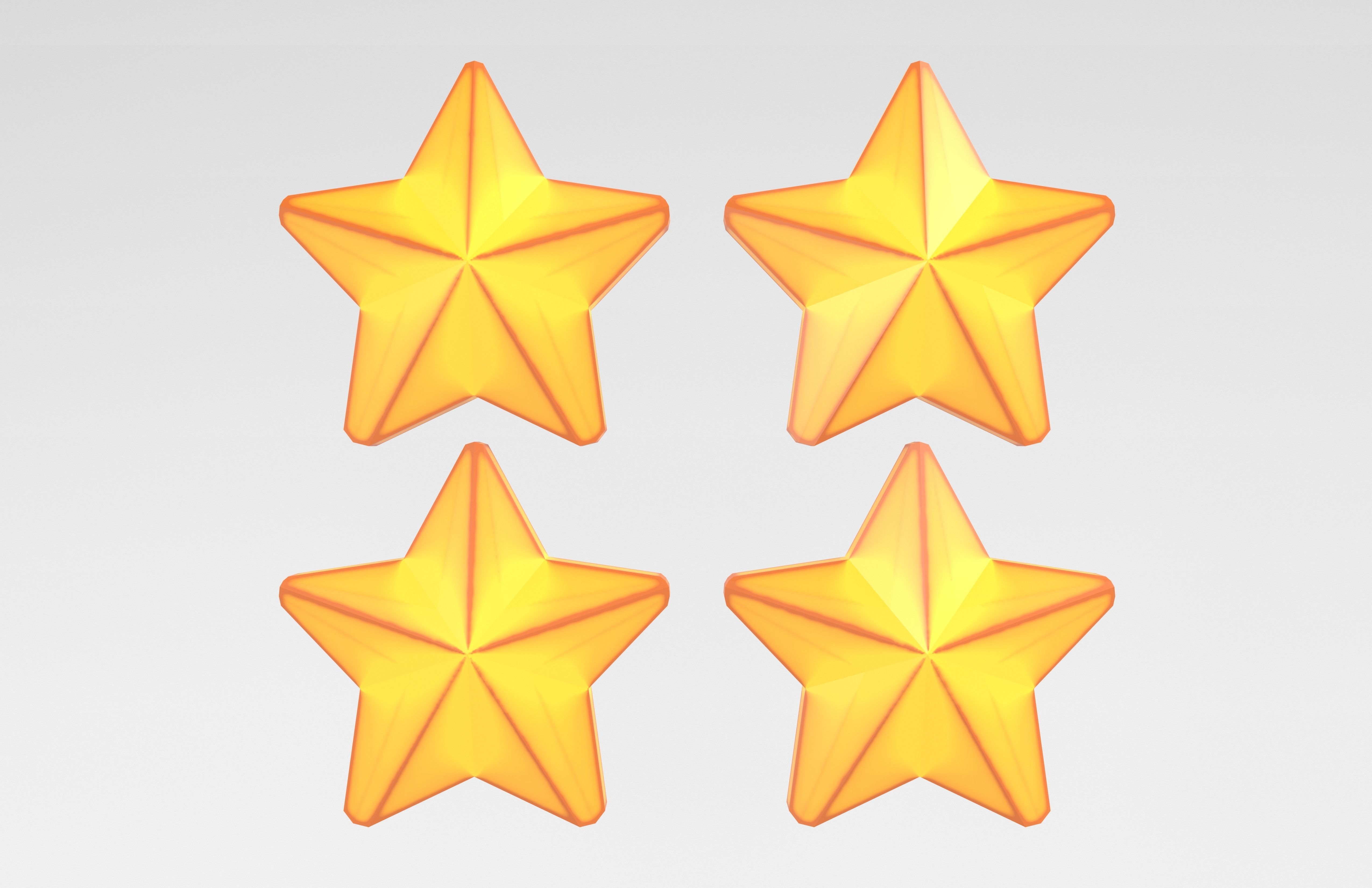 Four Star Pack Low-poly 3D model_9