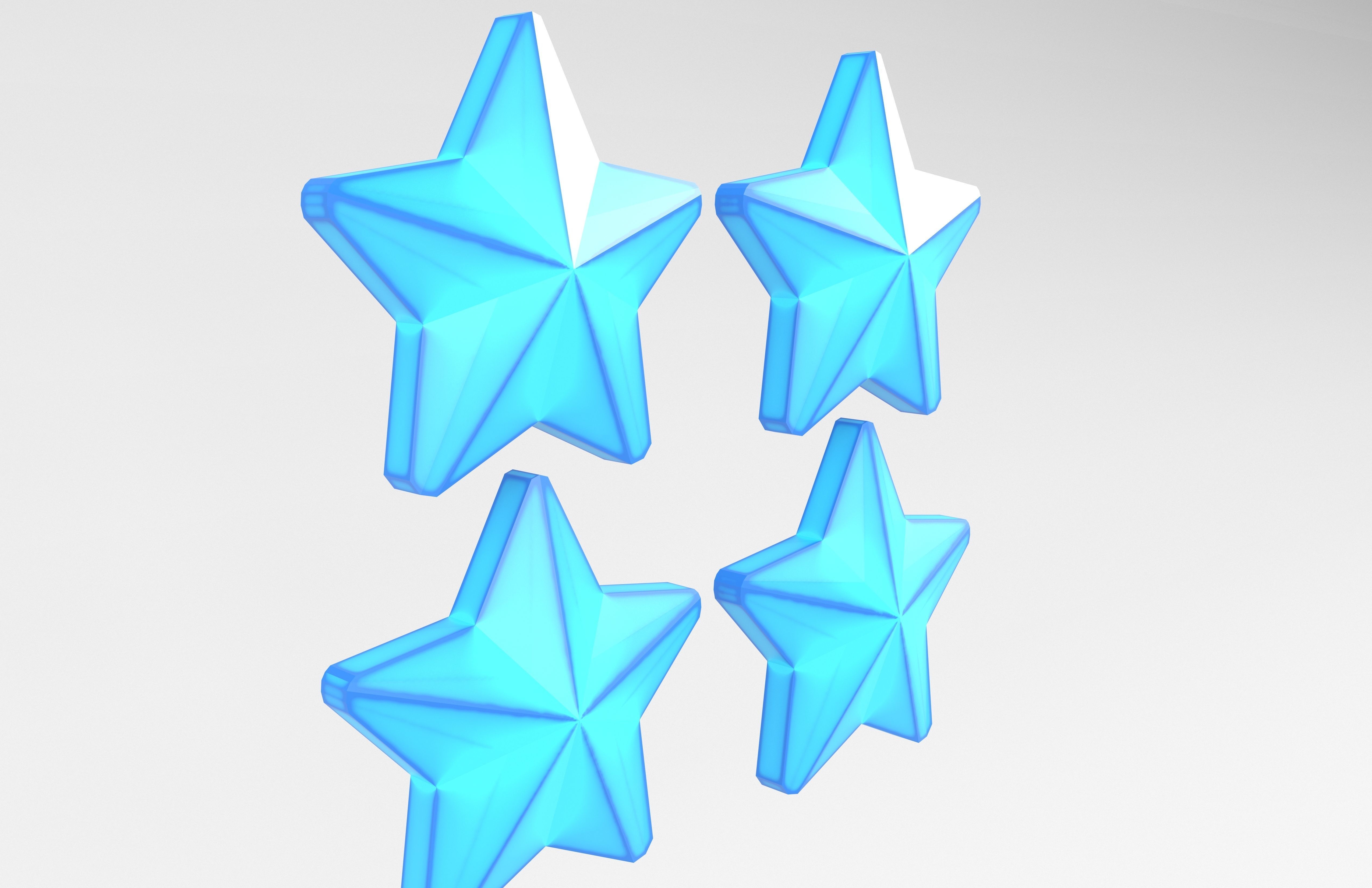 Four Star Pack Low-poly 3D model_16