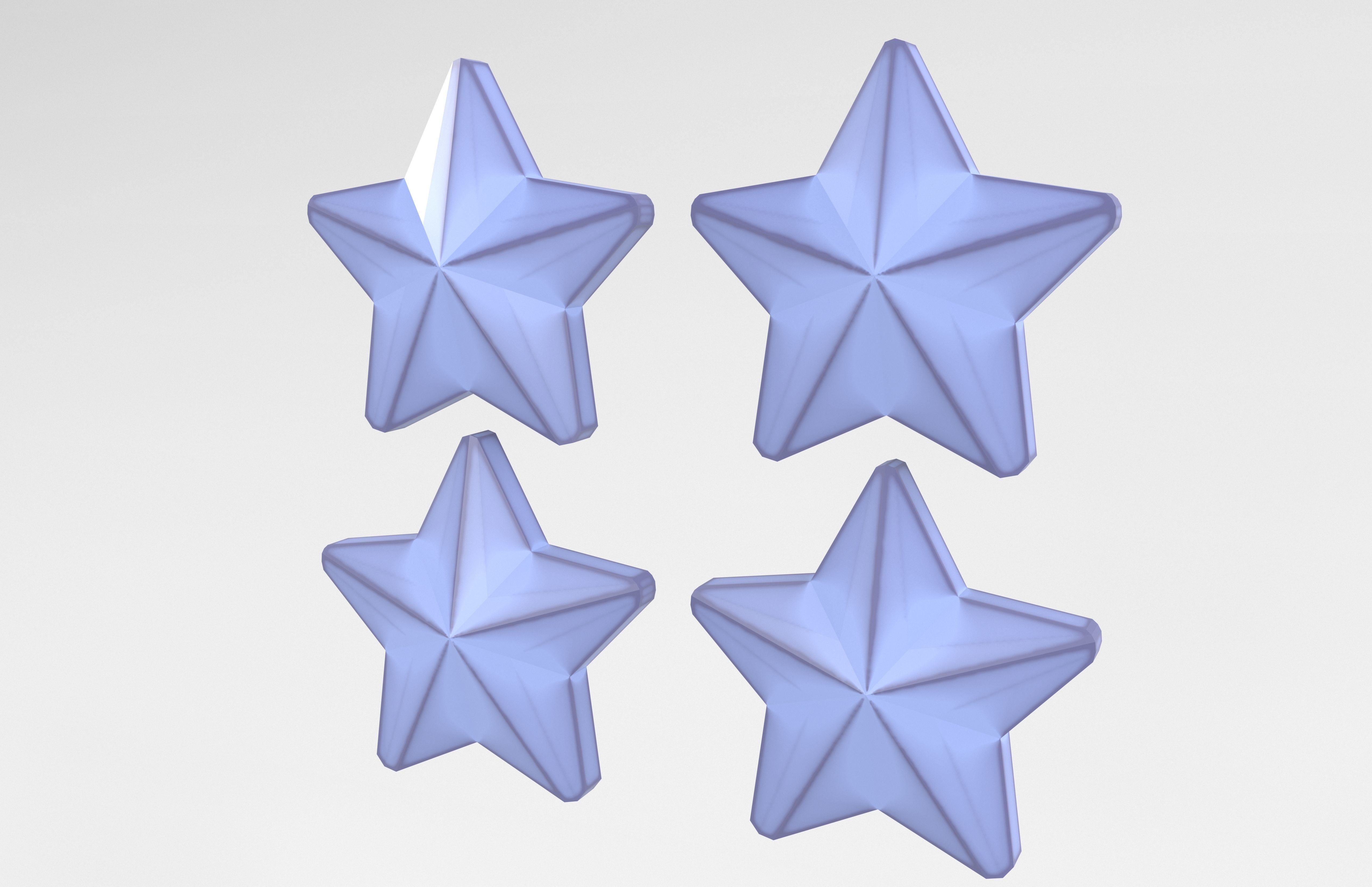 Four Star Pack Low-poly 3D model_23