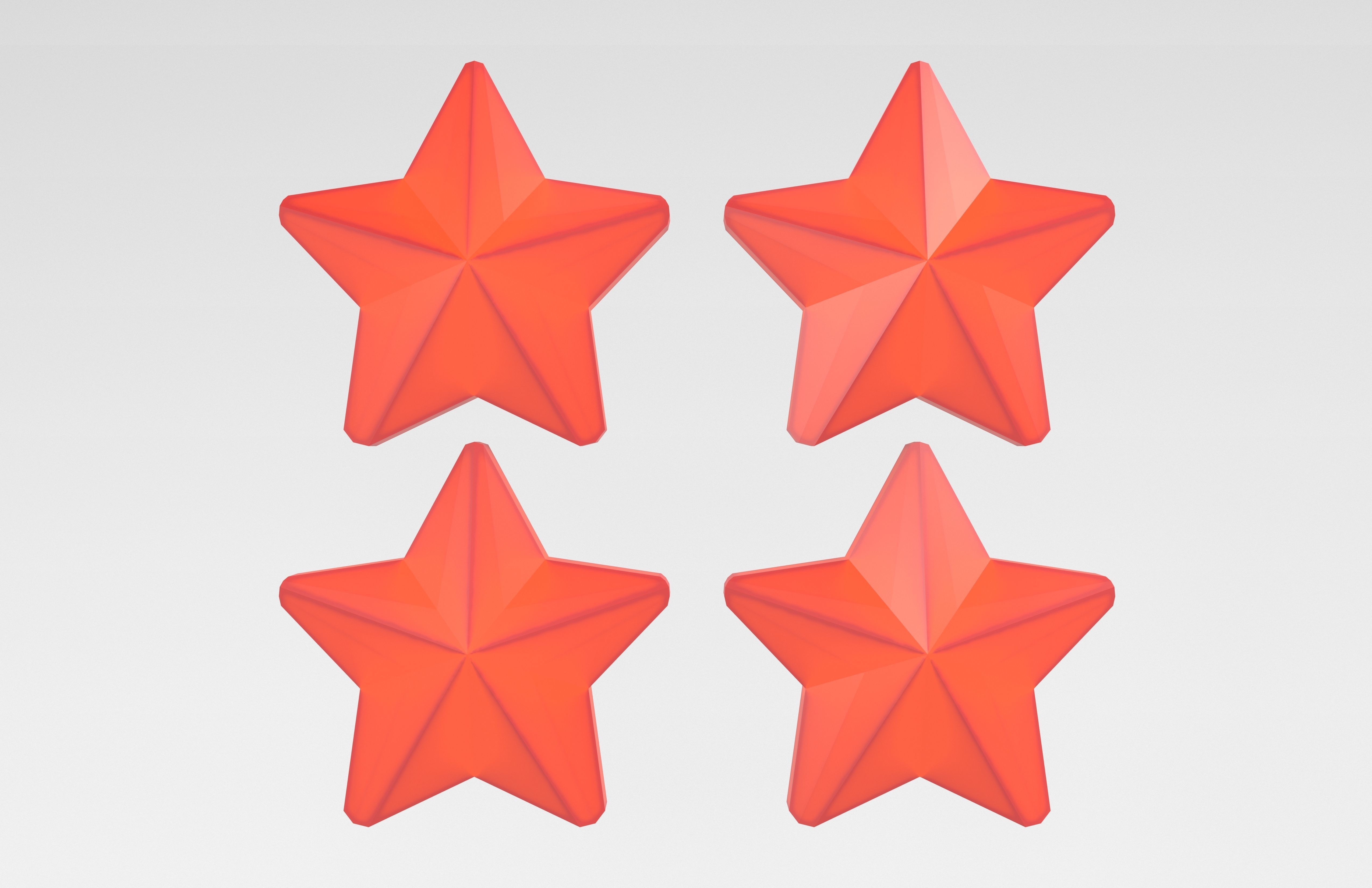 Four Star Pack Low-poly 3D model_18