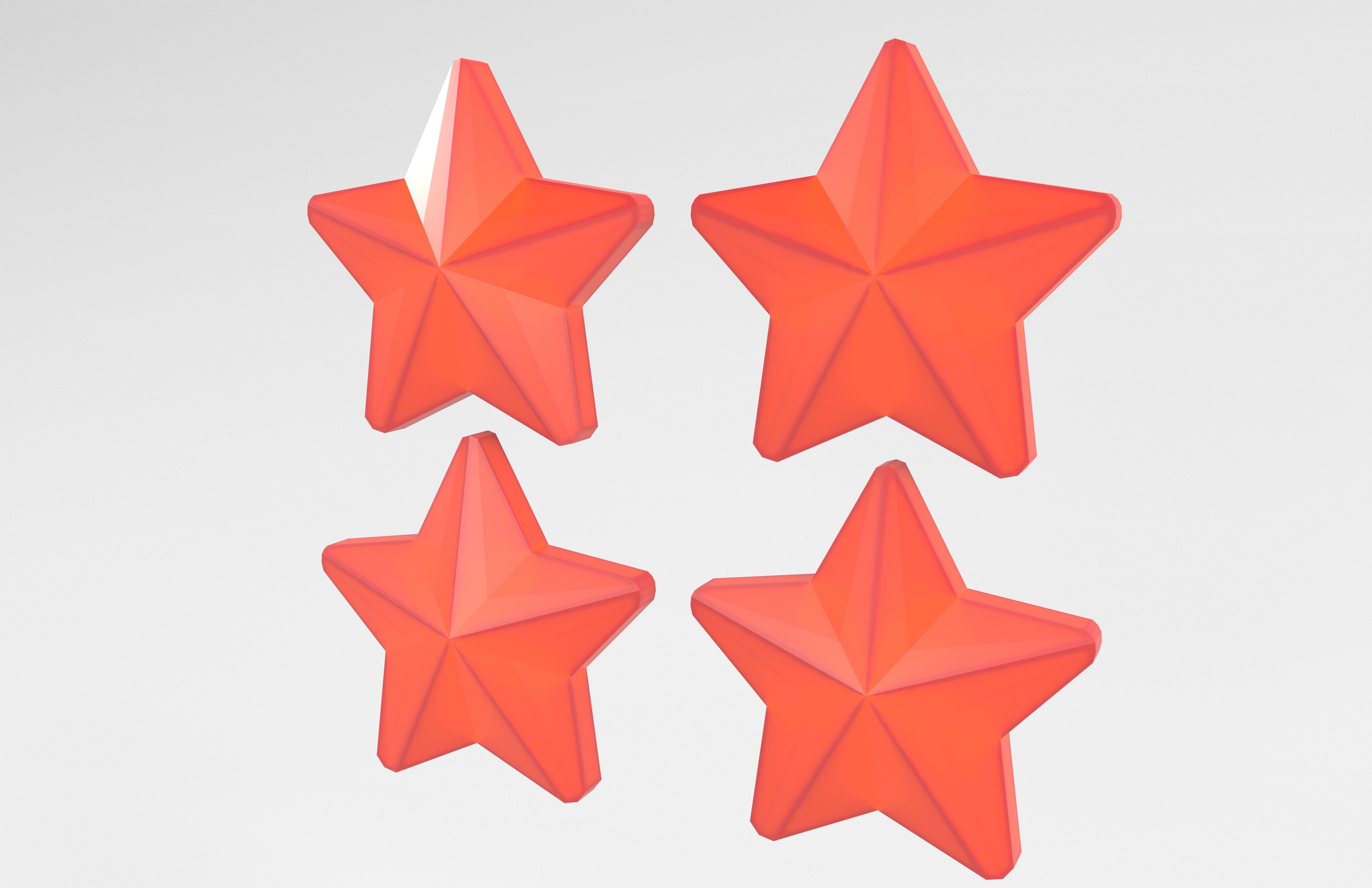 Four Star Pack Low-poly 3D model_19