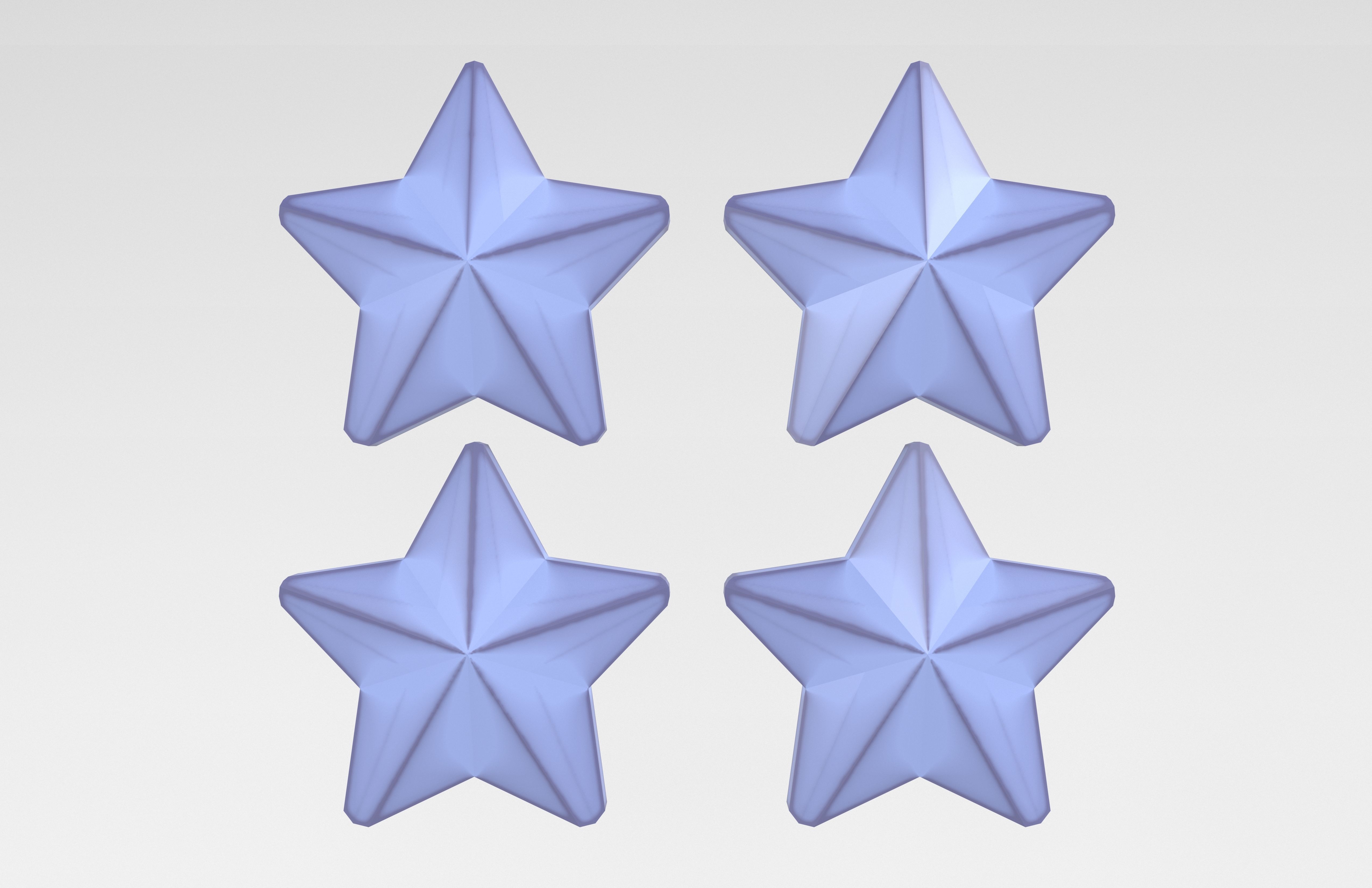 Four Star Pack Low-poly 3D model_22