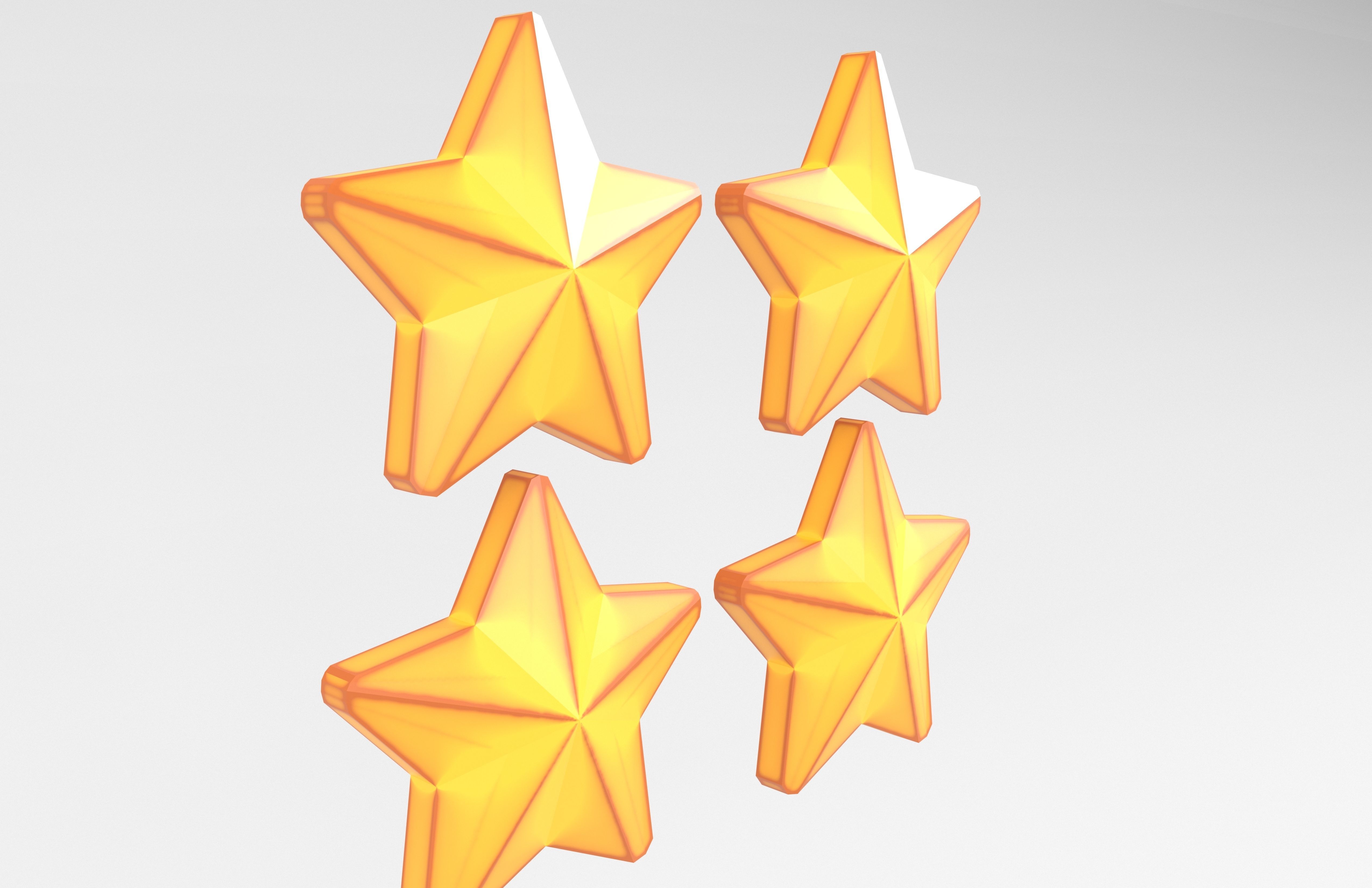 Four Star Pack Low-poly 3D model_12