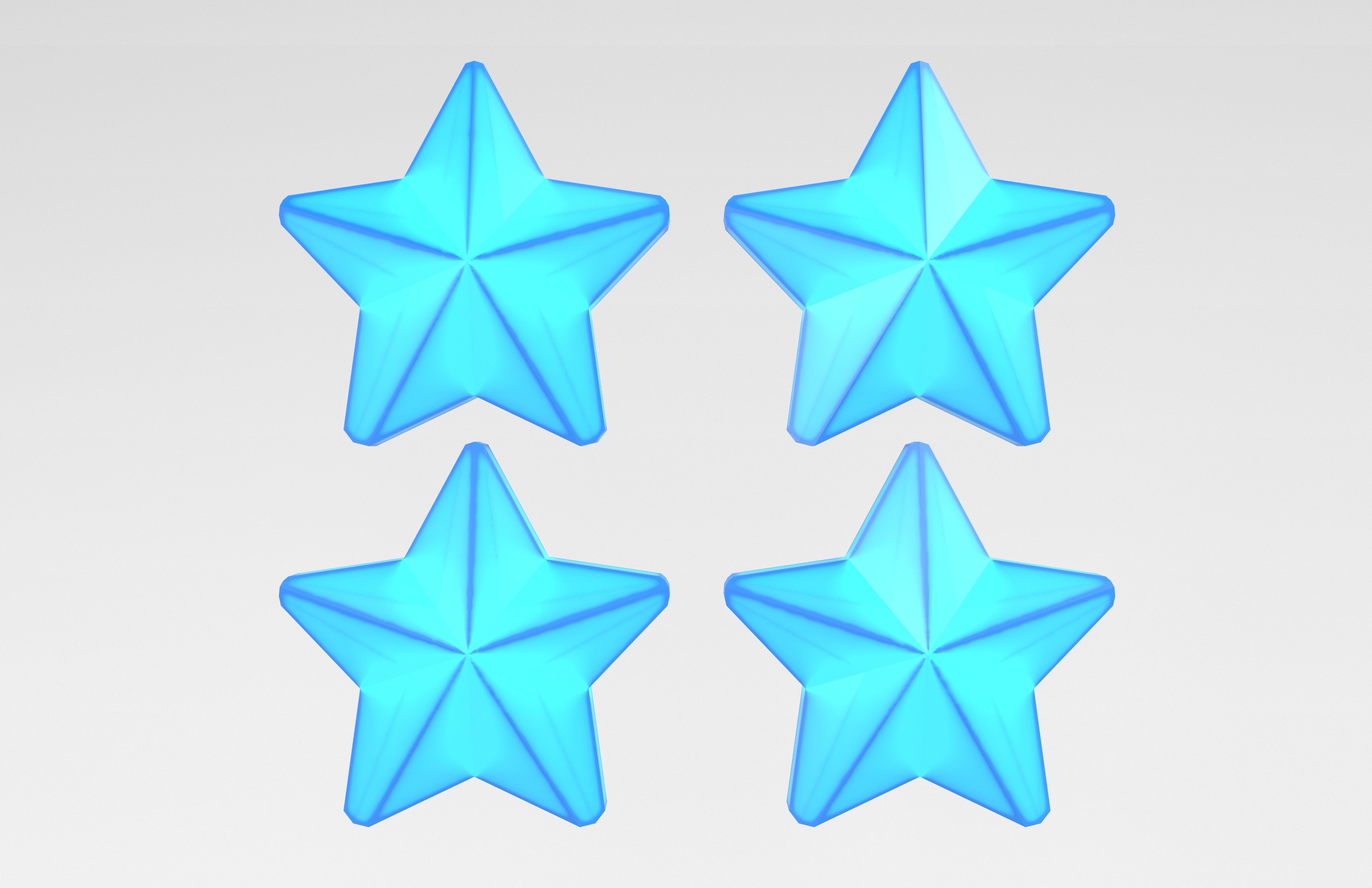 Four Star Pack Low-poly 3D model_13