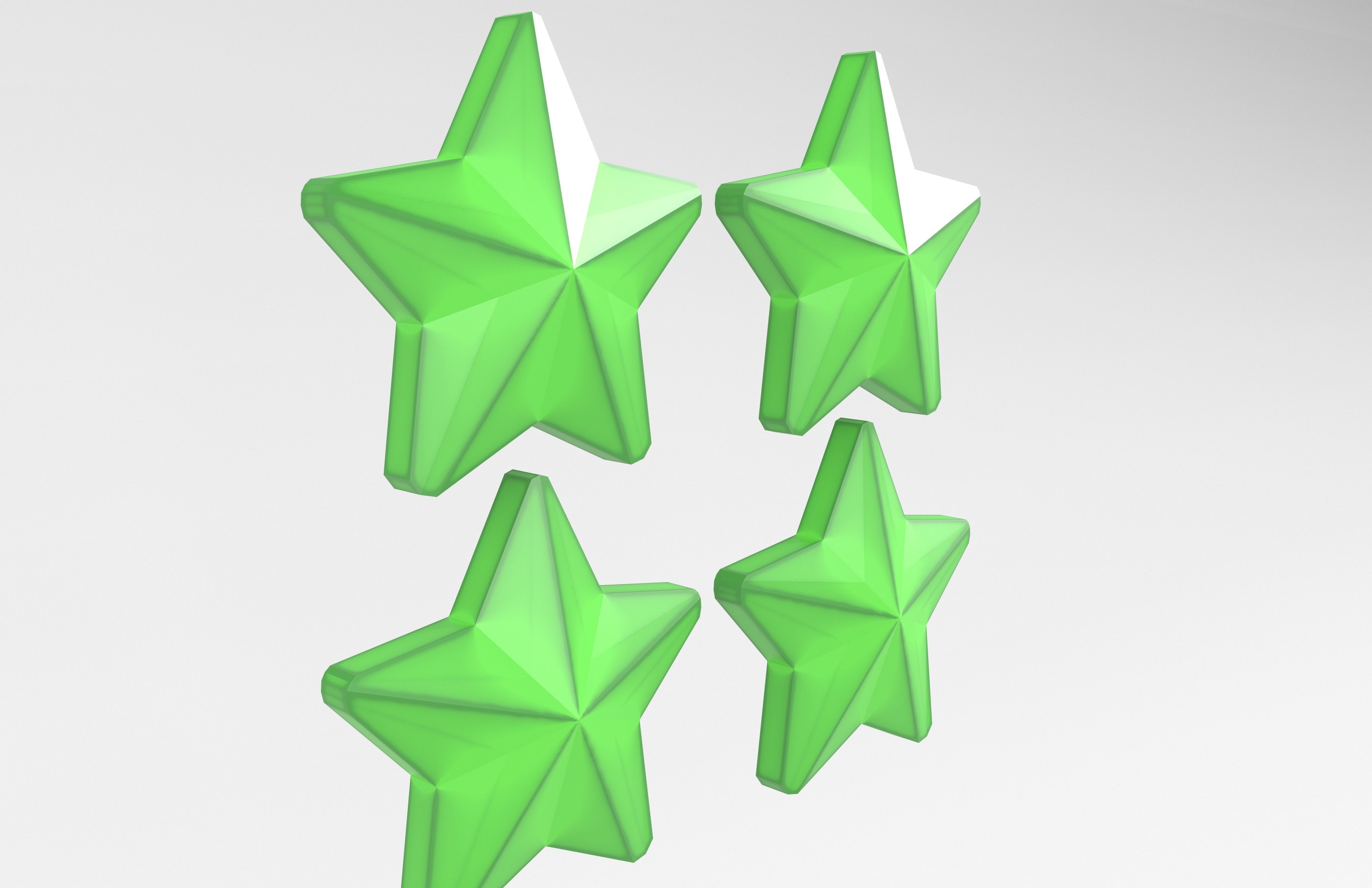 Four Star Pack Low-poly 3D model_8