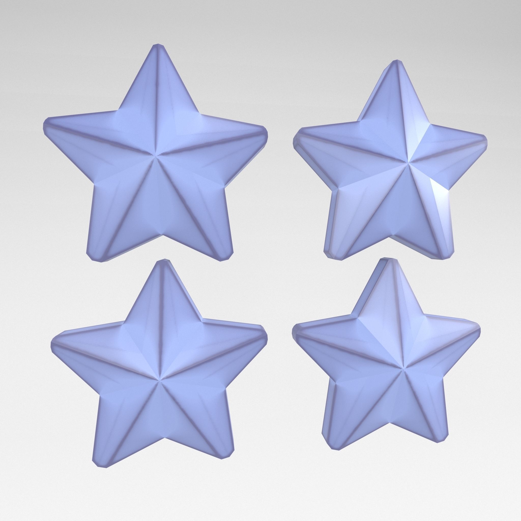 Four Star Pack Low-poly 3D model_21