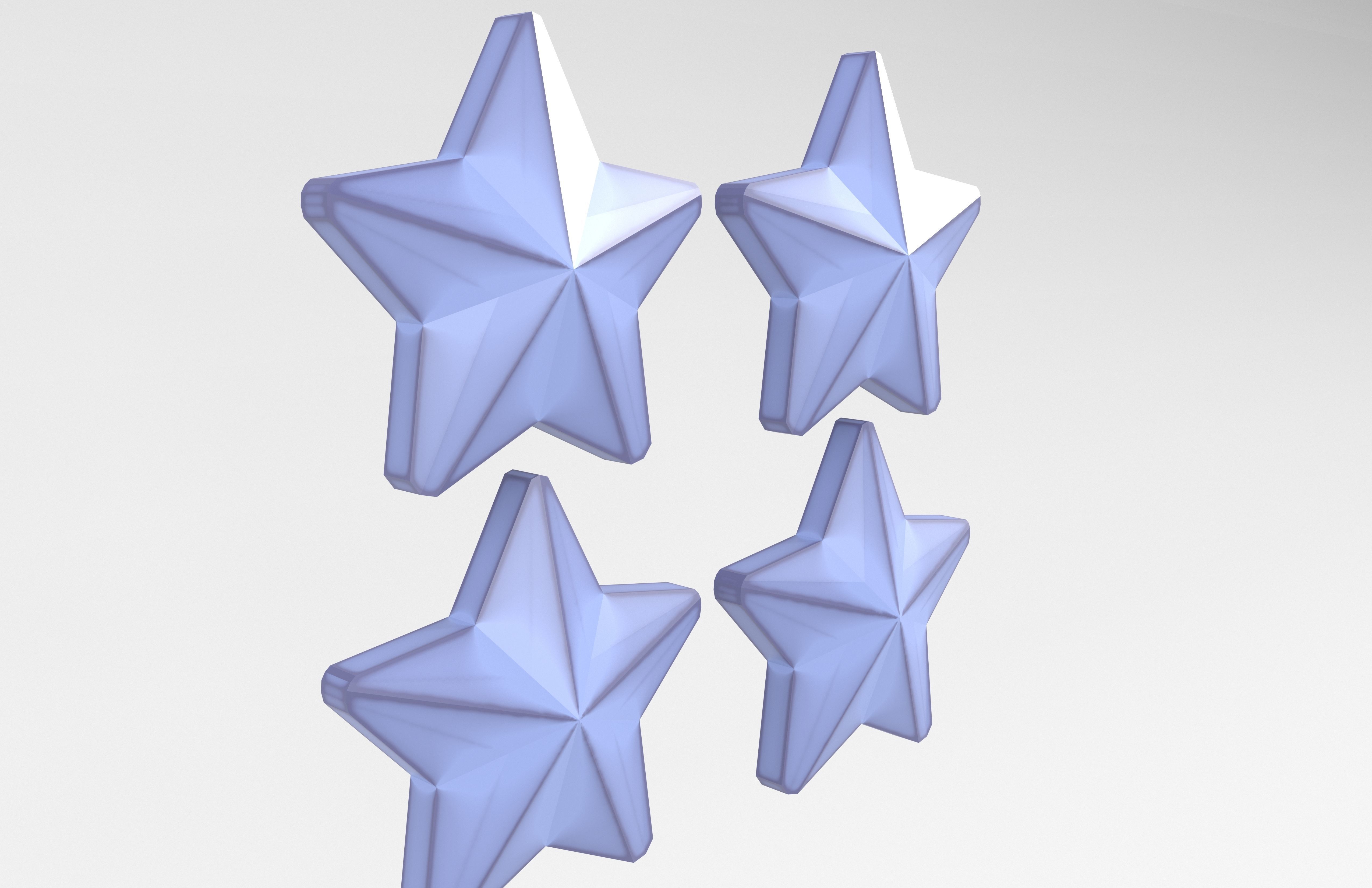 Four Star Pack Low-poly 3D model_24