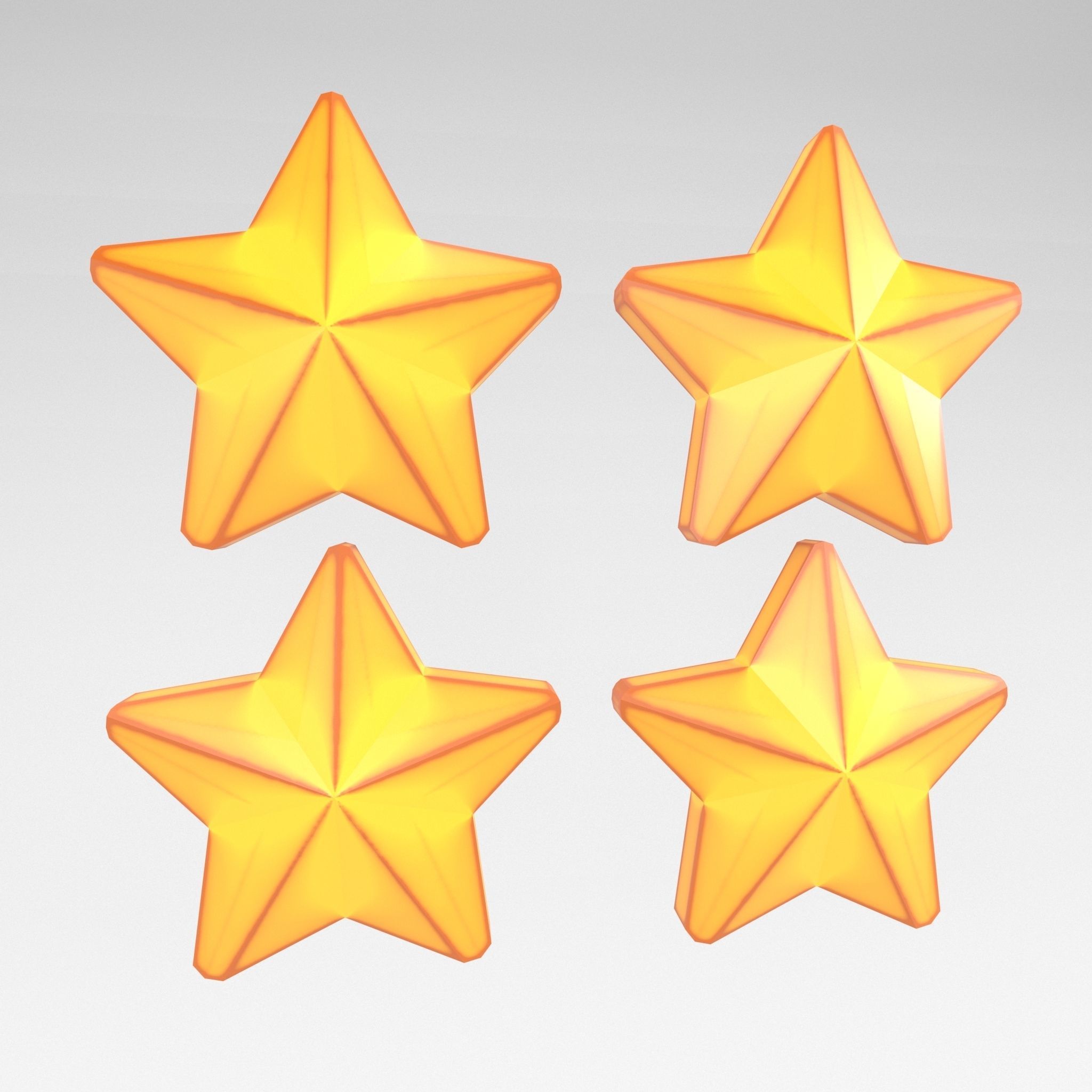 Four Star Pack Low-poly 3D model_10