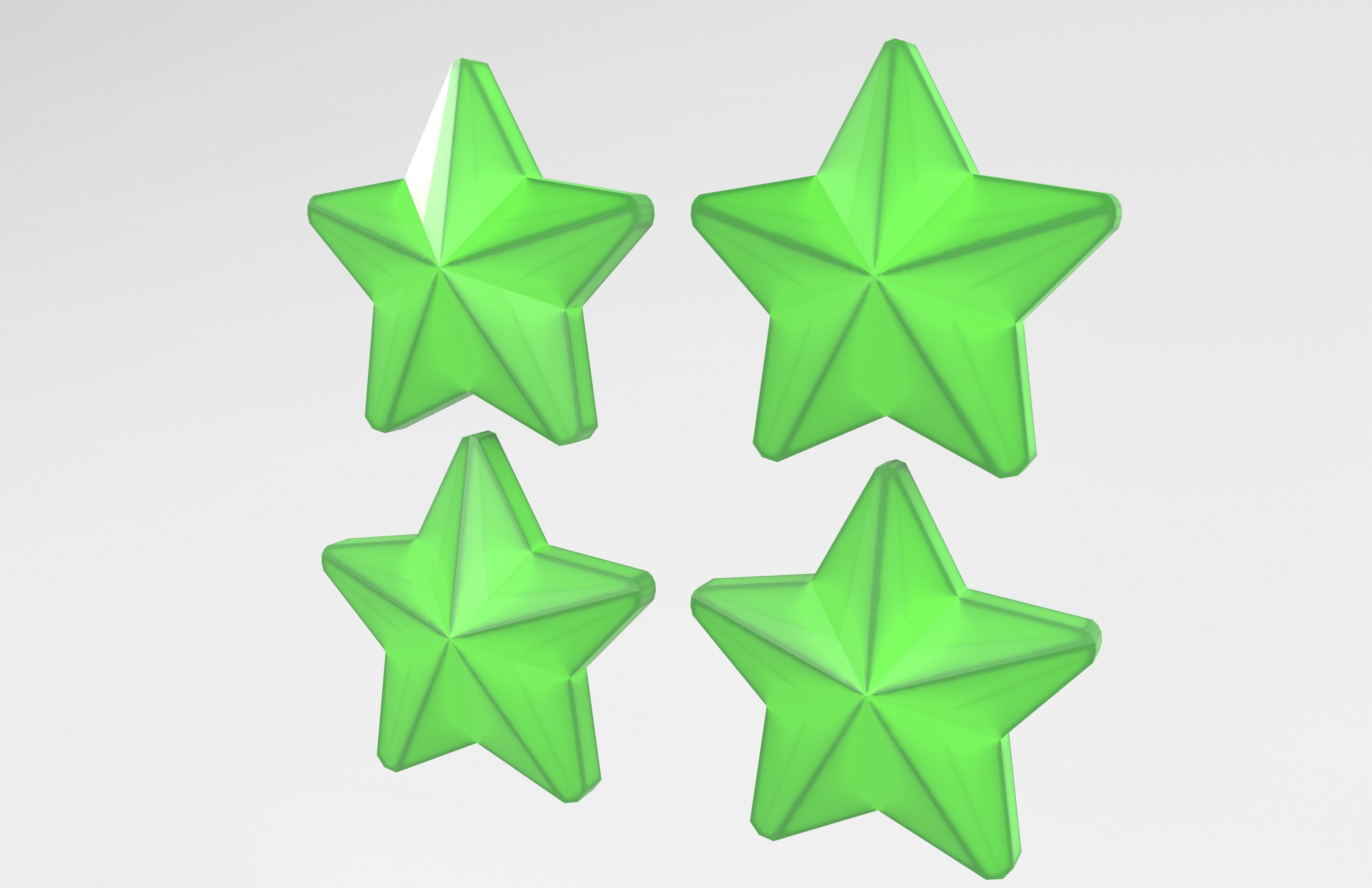 Four Star Pack Low-poly 3D model_7