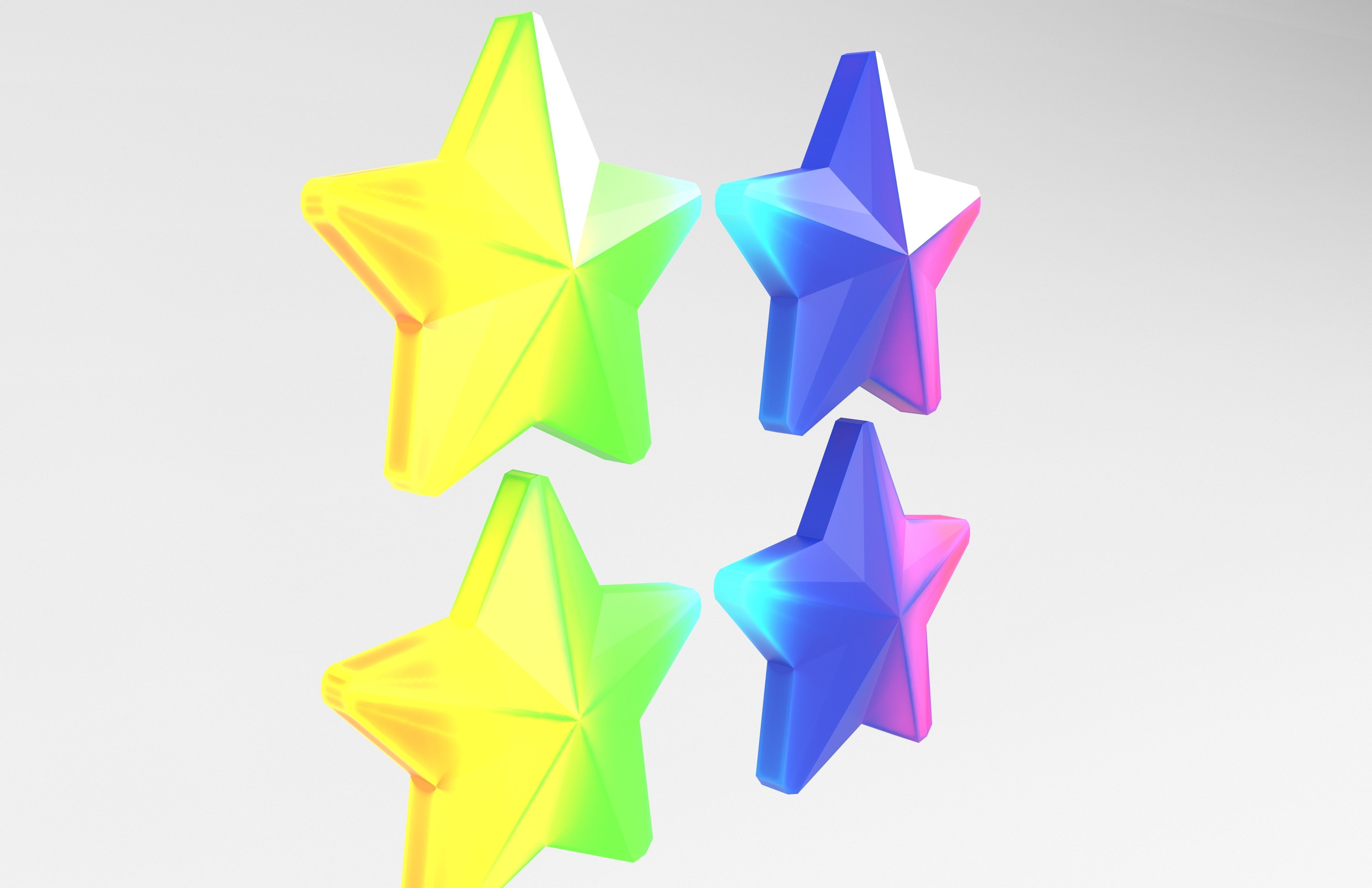 Four Star Pack Low-poly 3D model_28