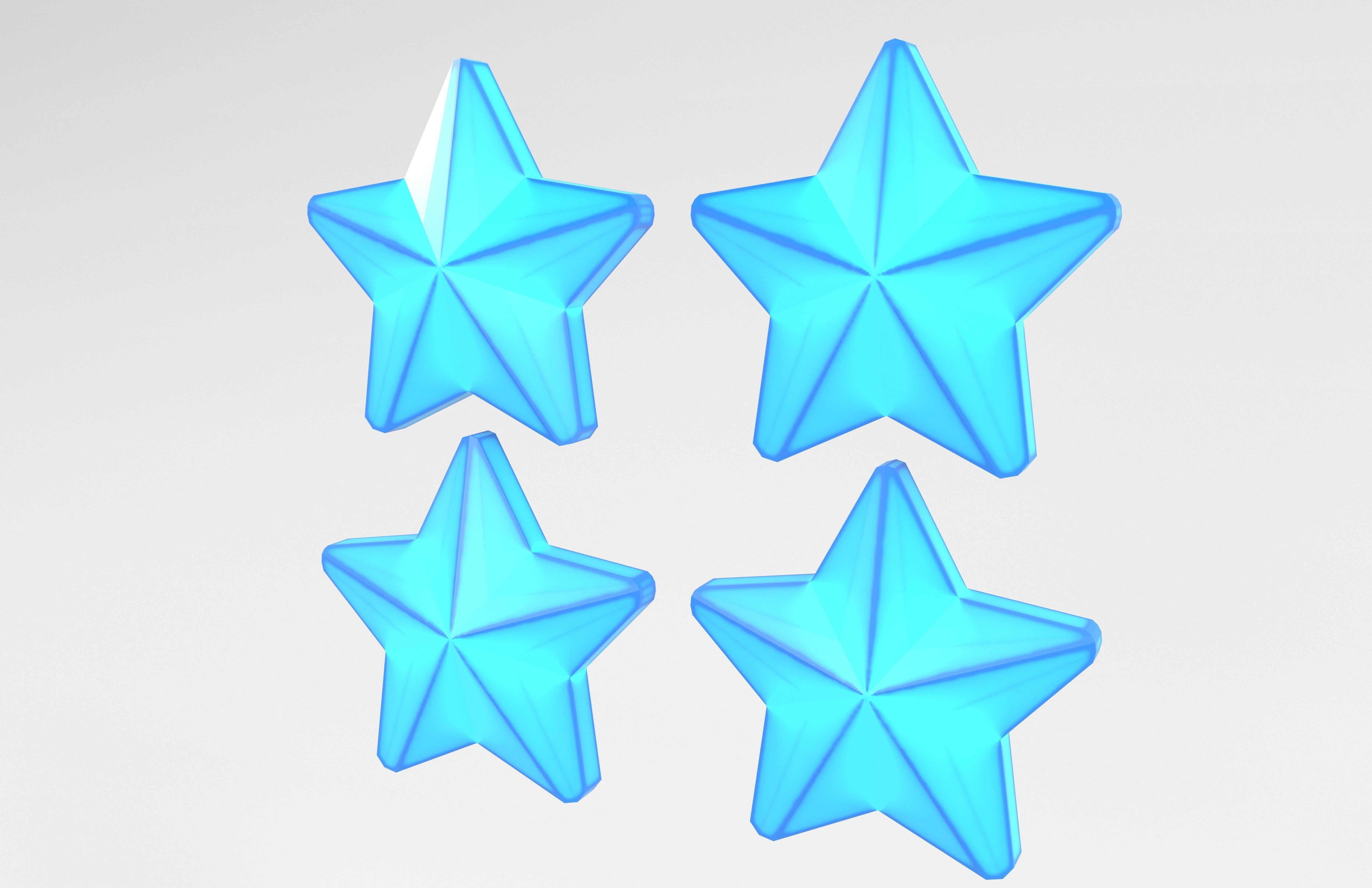 Four Star Pack Low-poly 3D model_15
