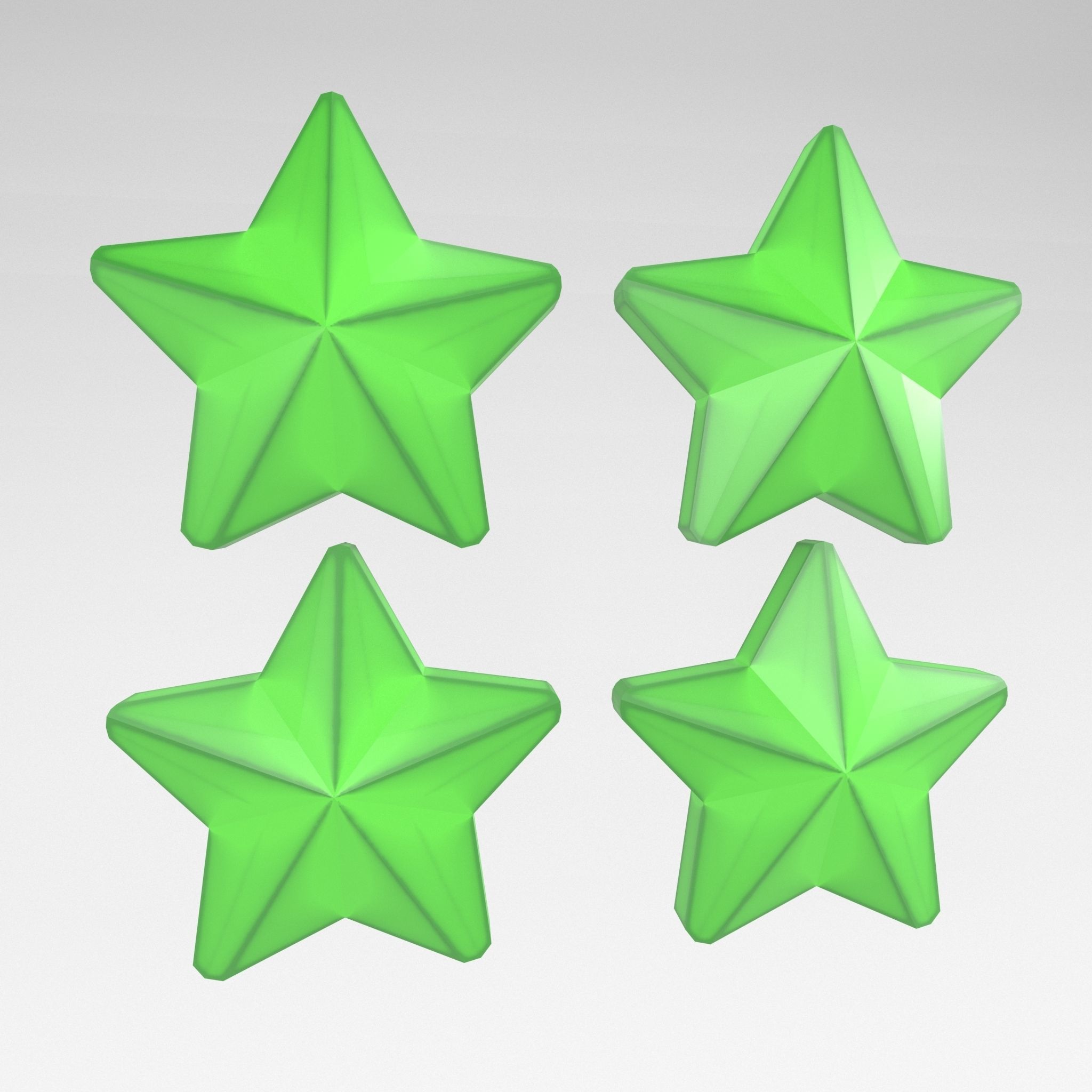 Four Star Pack Low-poly 3D model_5