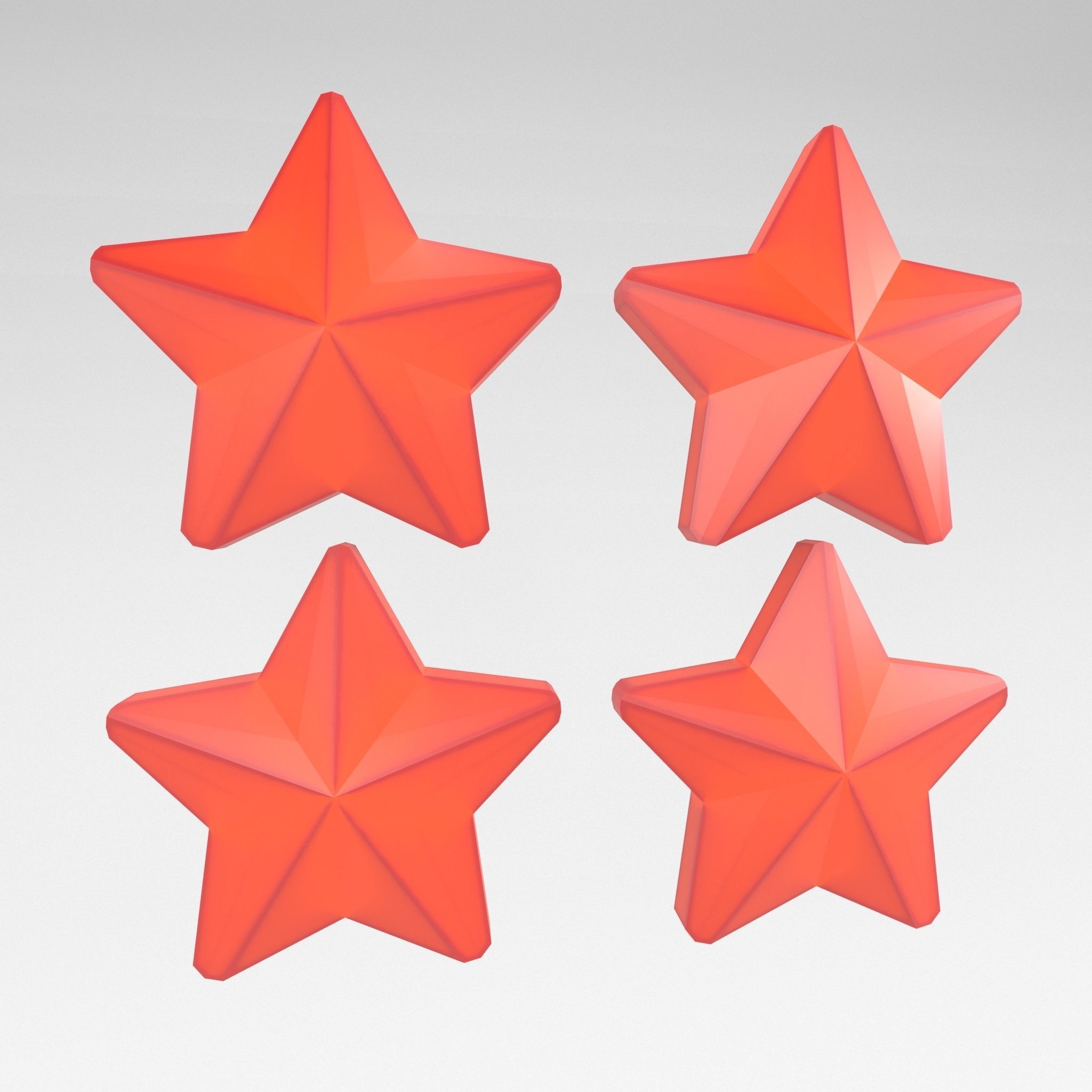 Four Star Pack Low-poly 3D model_17