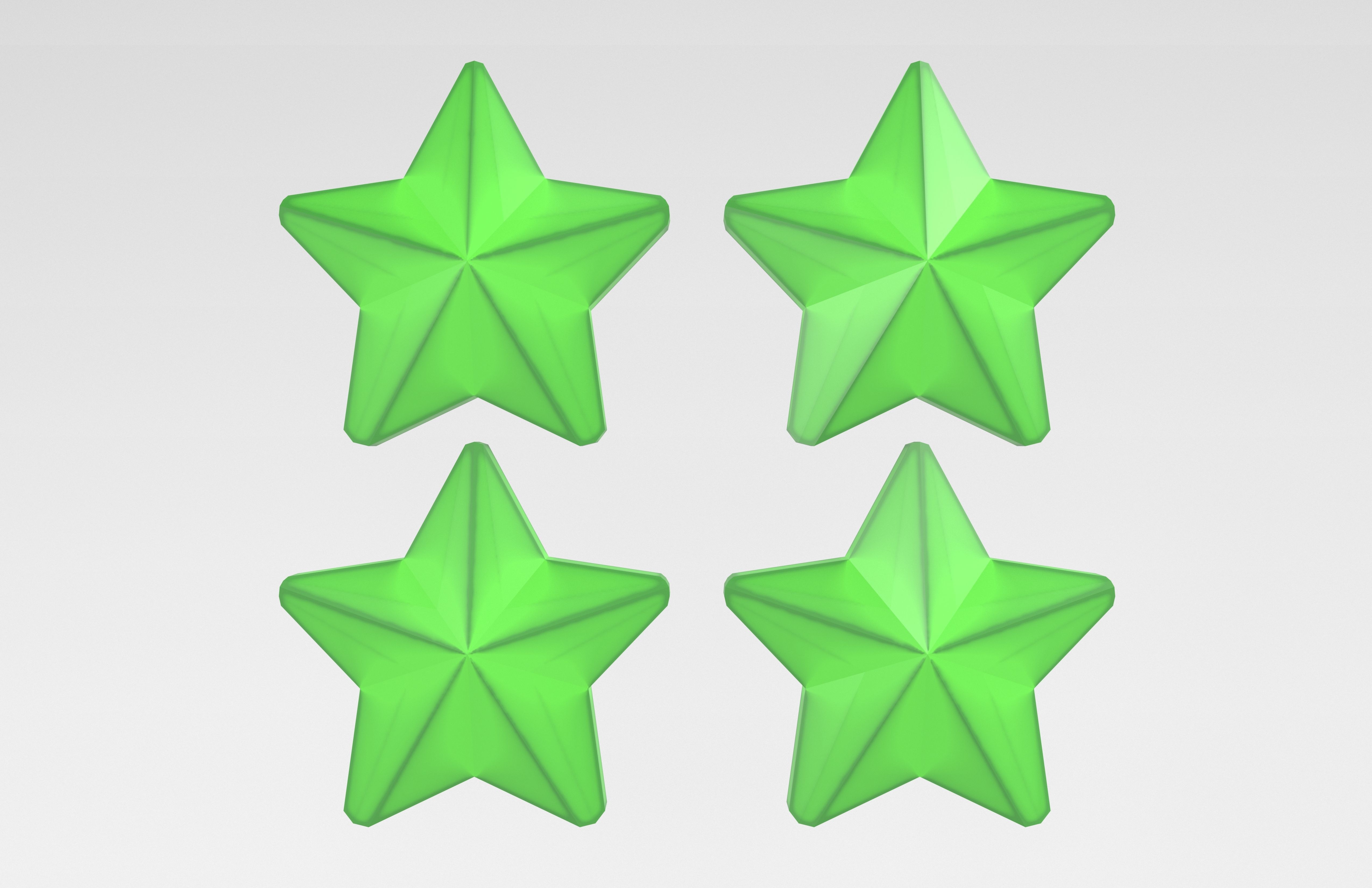 Four Star Pack Low-poly 3D model_6