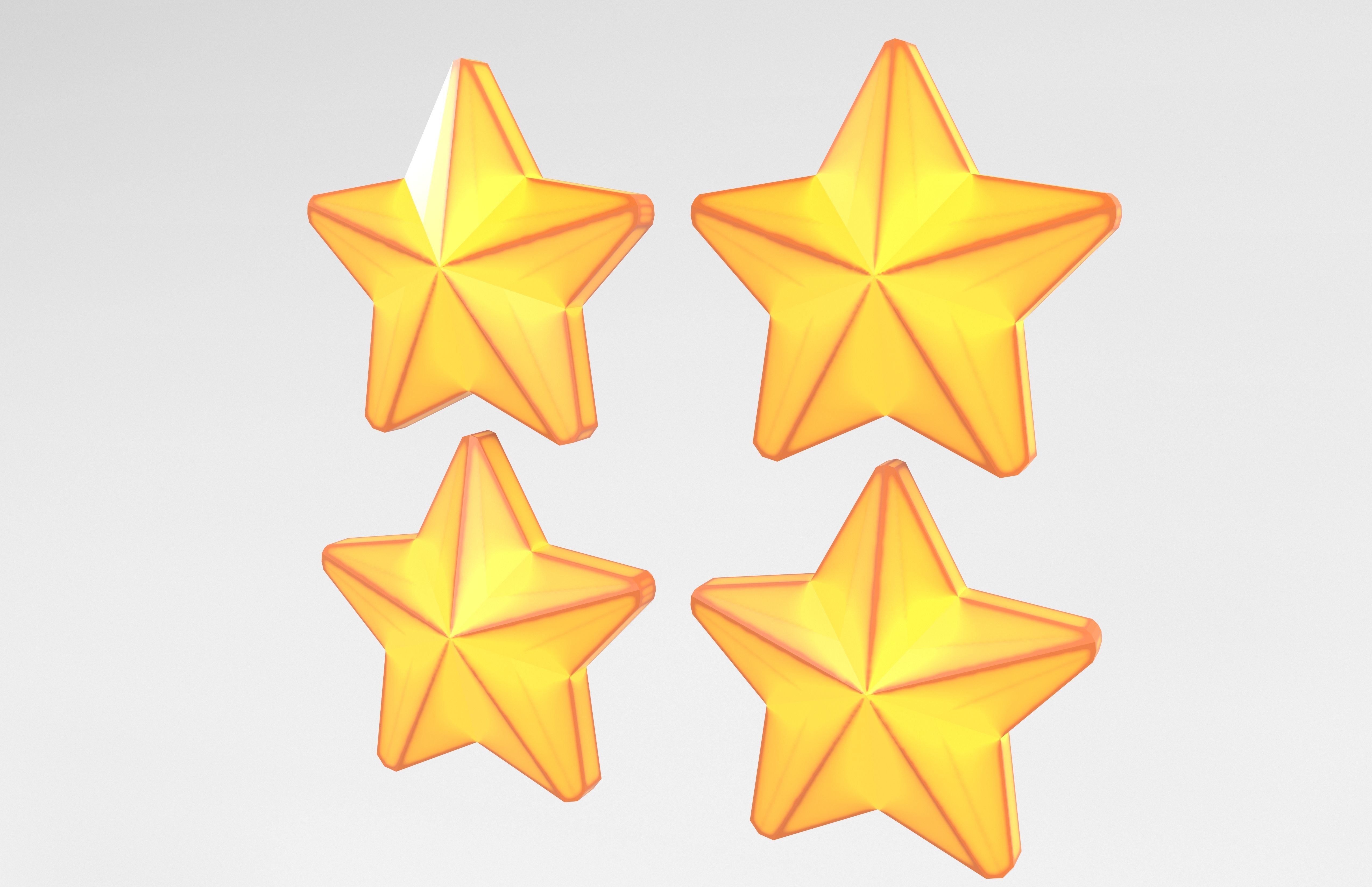 Four Star Pack Low-poly 3D model_11