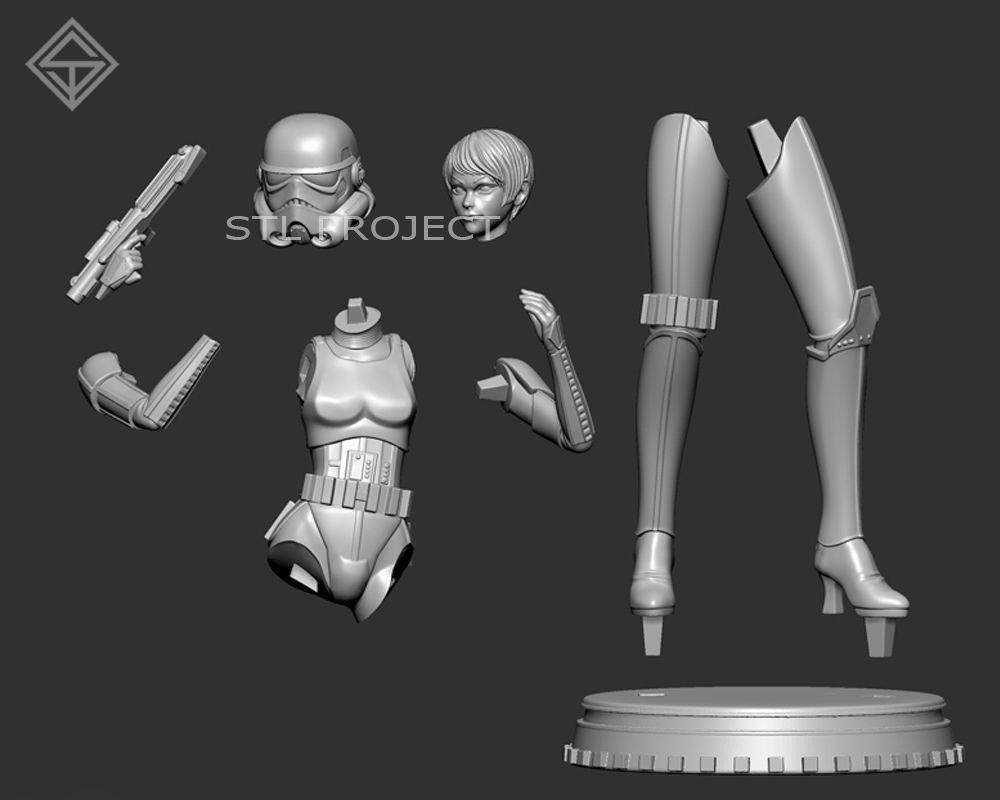 Trooper Female Suit 3D print model_4
