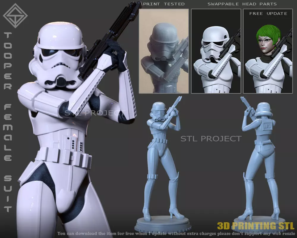 Trooper Female Suit 3D print model_0
