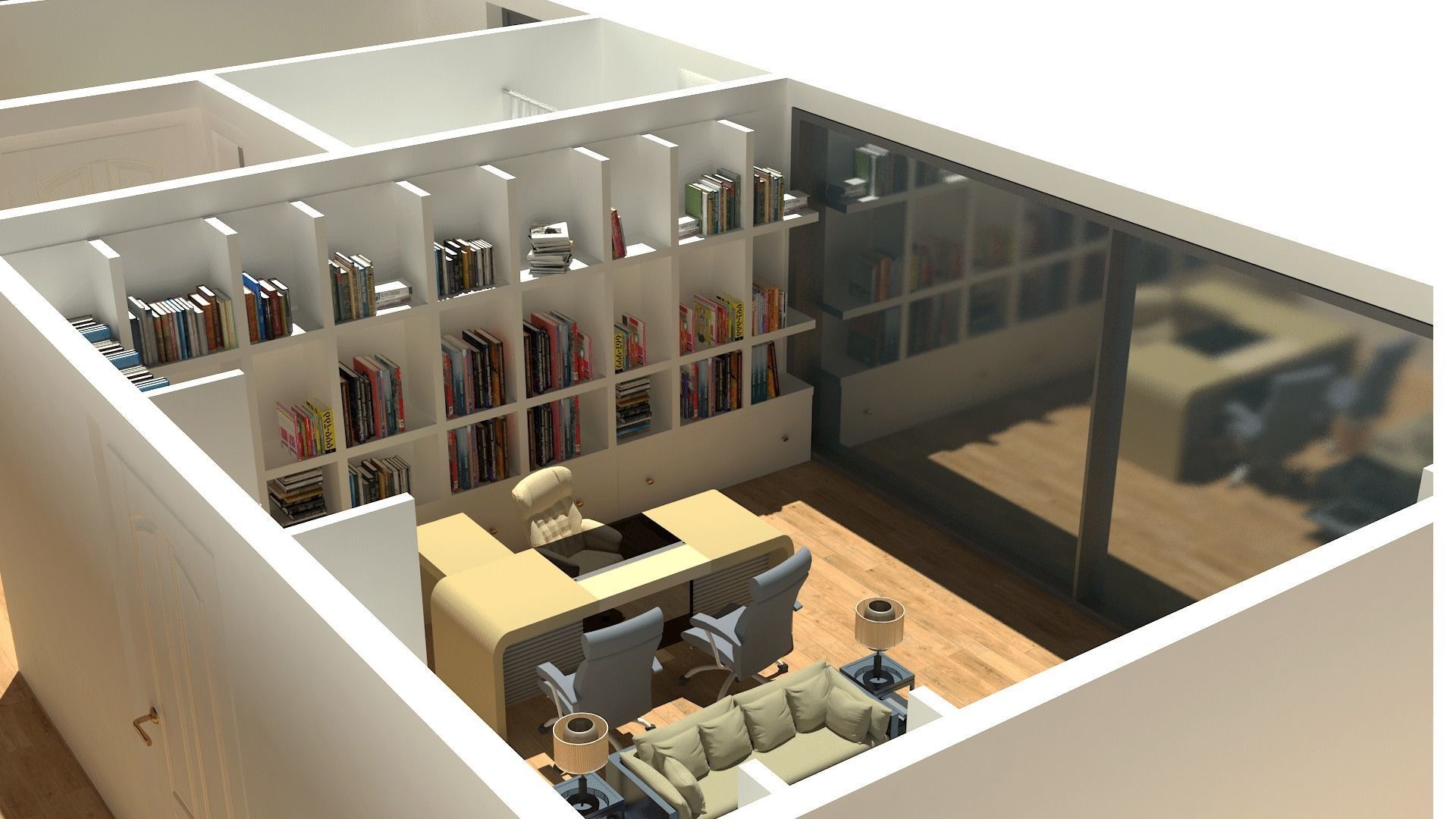 house interior and exterior 3D model_2