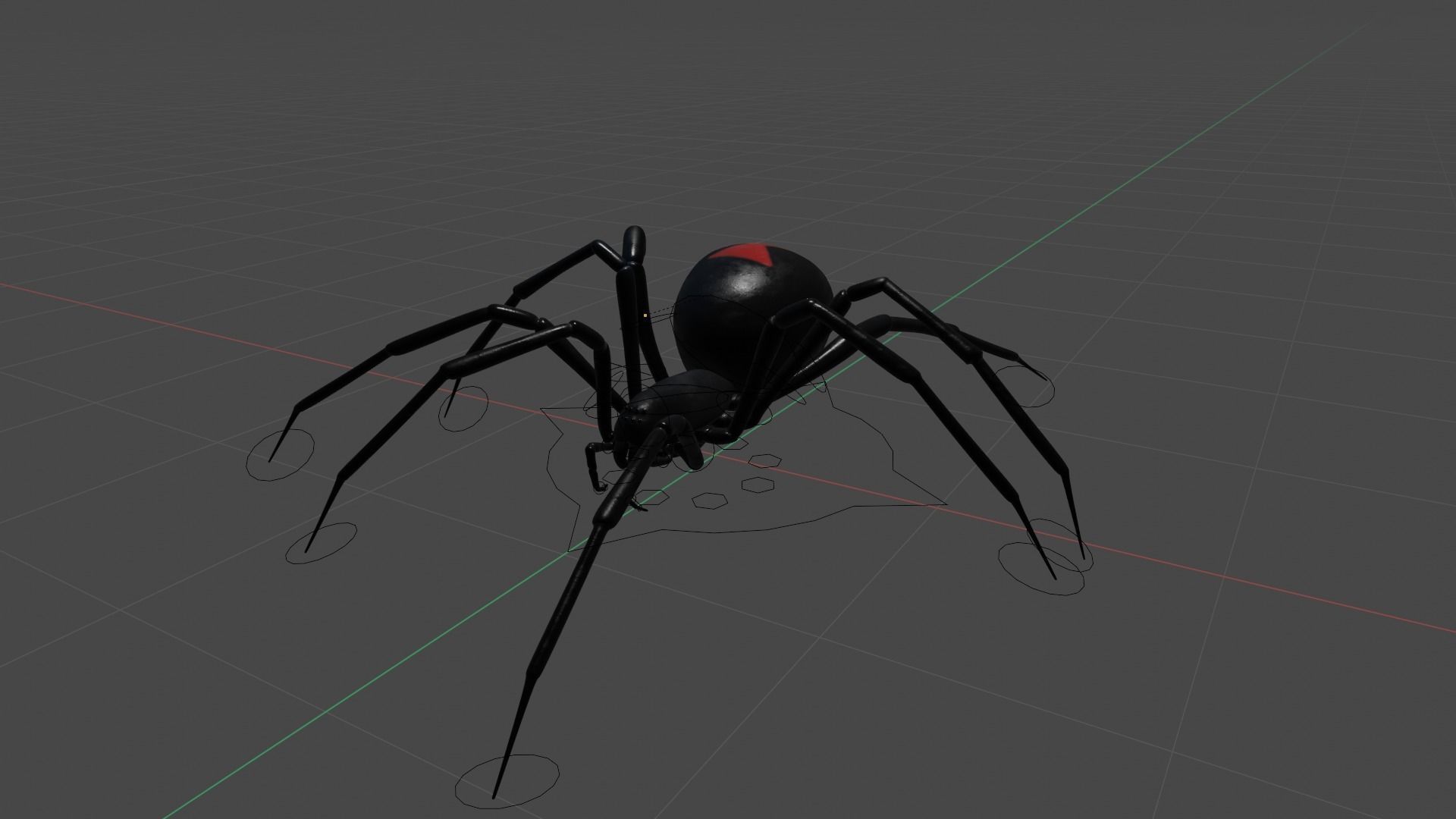 Black widow spider animating 3D model_10