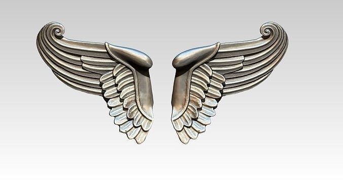Wing bird angel pair 3D print model