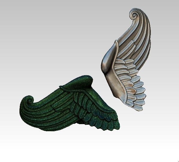 Wing bird angel pair 3D print model_4