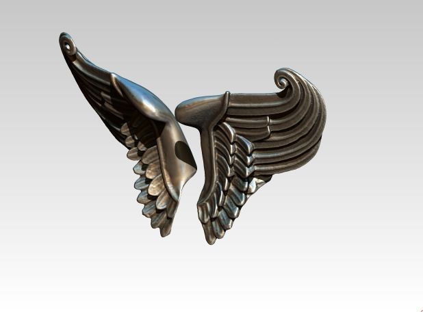 Wing bird angel pair 3D print model_1