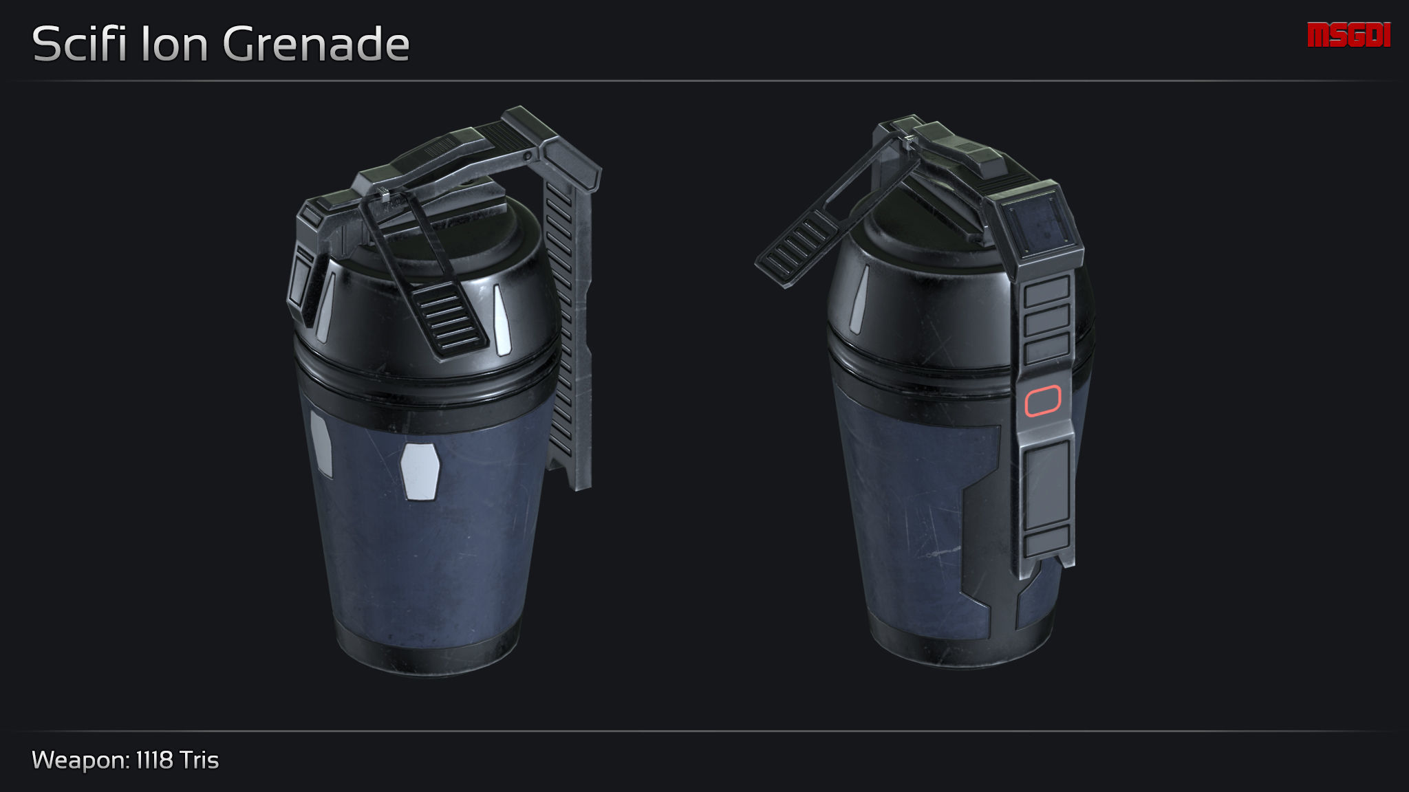 Scifi Hand Grenade Collection Low-poly 3D model_3