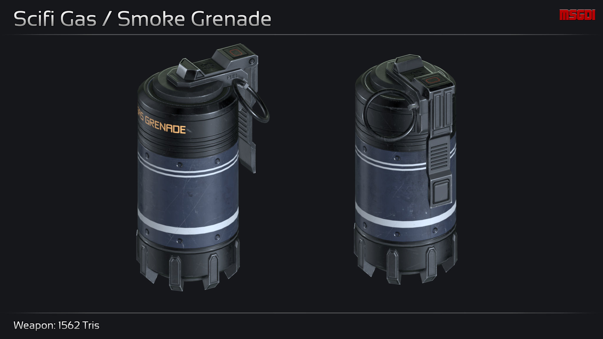 Scifi Hand Grenade Collection Low-poly 3D model_4