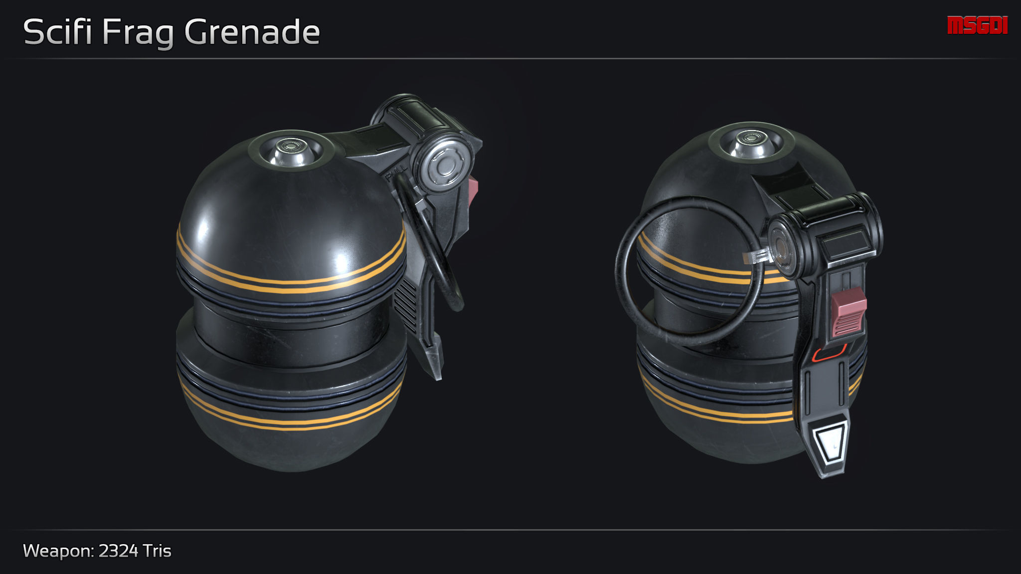 Scifi Hand Grenade Collection Low-poly 3D model_1