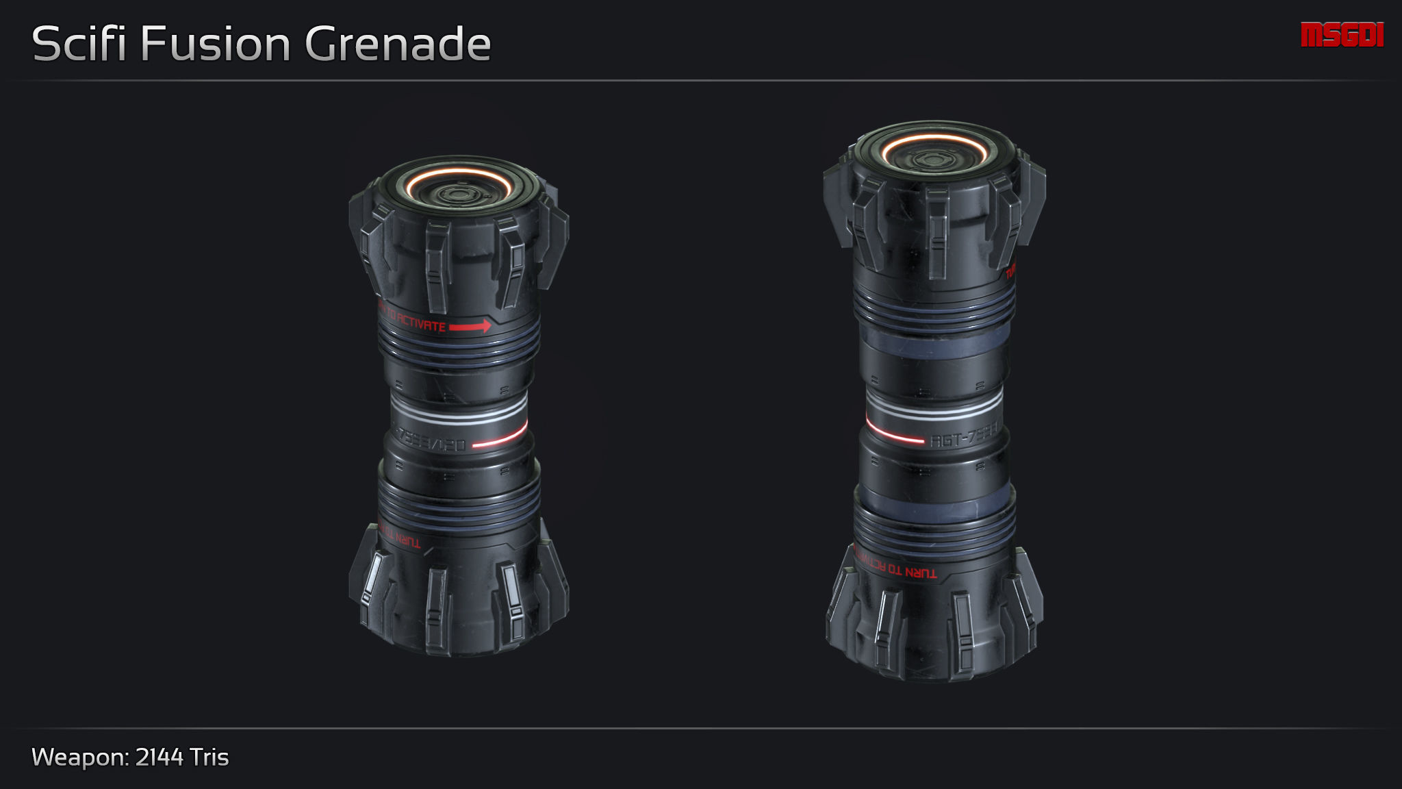 Scifi Hand Grenade Collection Low-poly 3D model_5