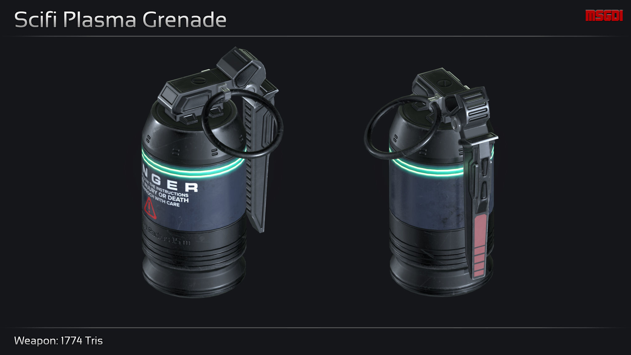 Scifi Hand Grenade Collection Low-poly 3D model_2