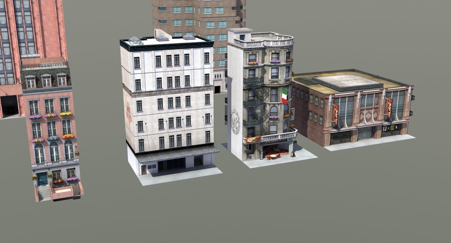 8 City Buildings 3D model_5