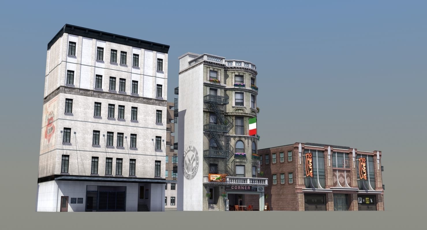 8 City Buildings 3D model_1