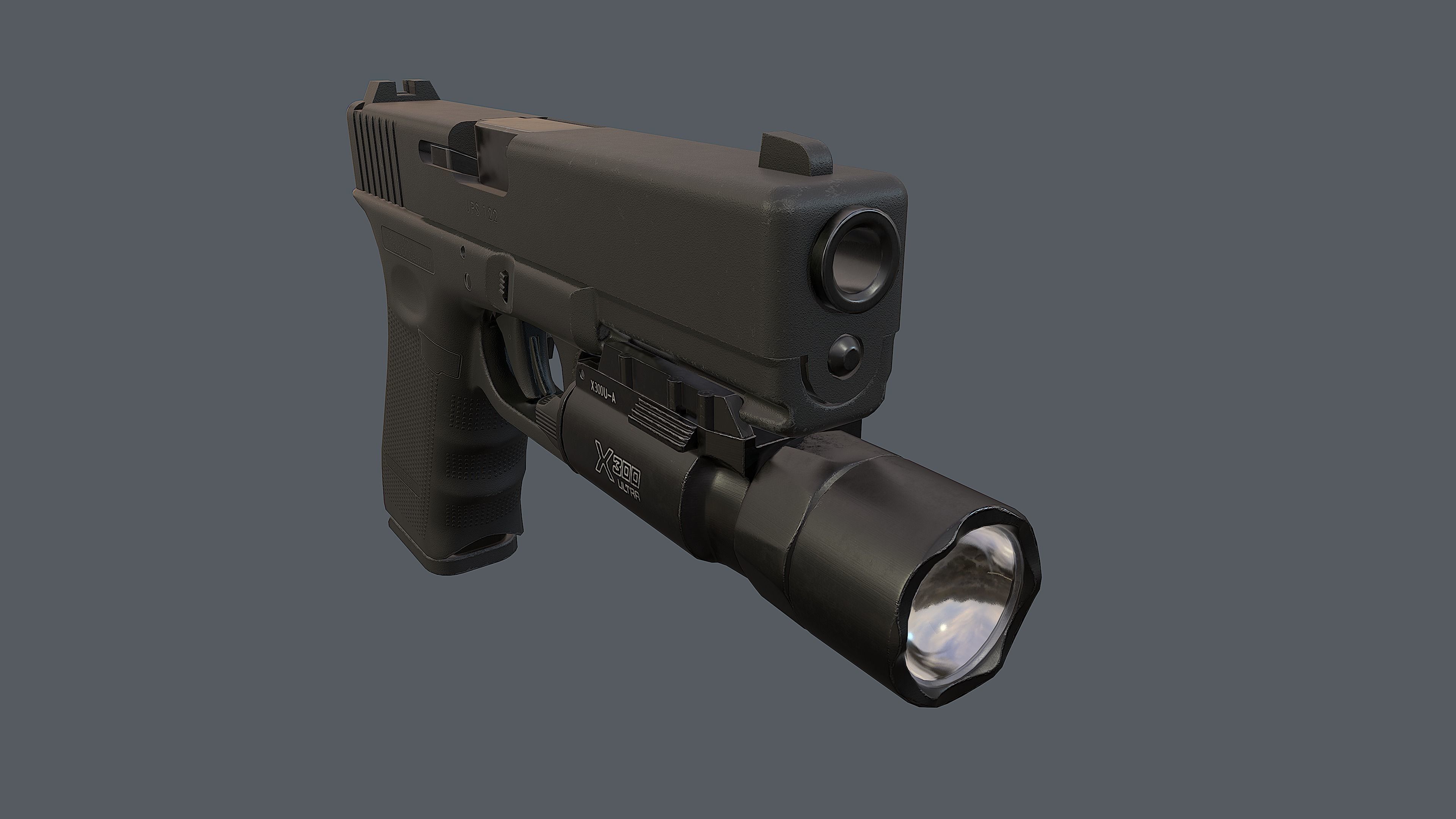 Weapon mounted light SureFire X300U-A Ultra Low-poly 3D model_14